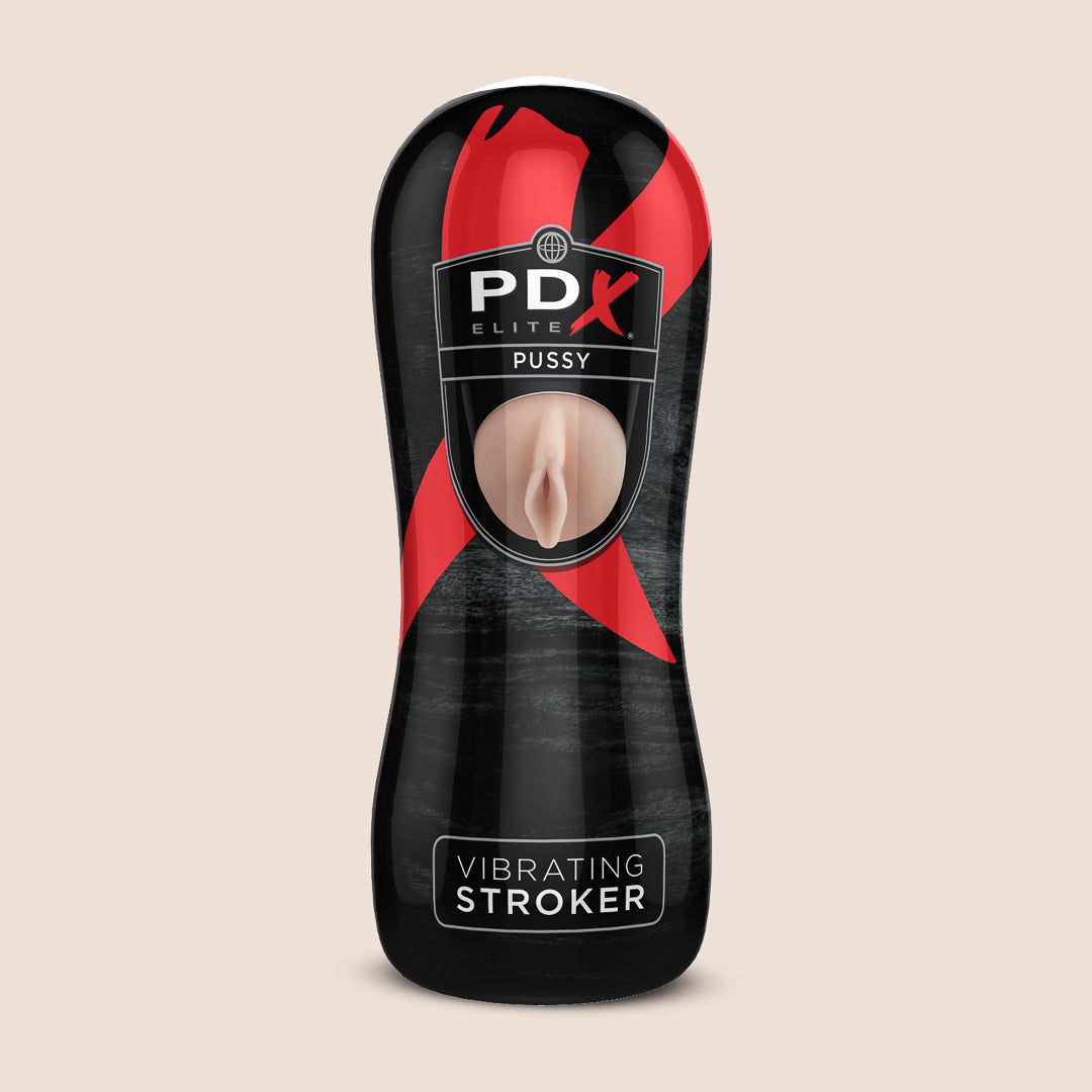 PDX Elite Vibrating Pussy Stroker - Powerful Rechargeable Male Masturbator for Enhanced Pleasure | Perfect for Solo Play & Couples Intimacy