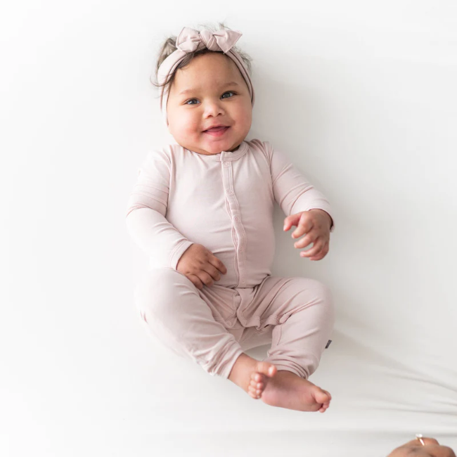 Kyte Baby Snap Romper - Soft Cotton Baby Onesie in Blush Pink | Newborn & Infant Bodysuit for Playtime, Sleep & Everyday Comfort