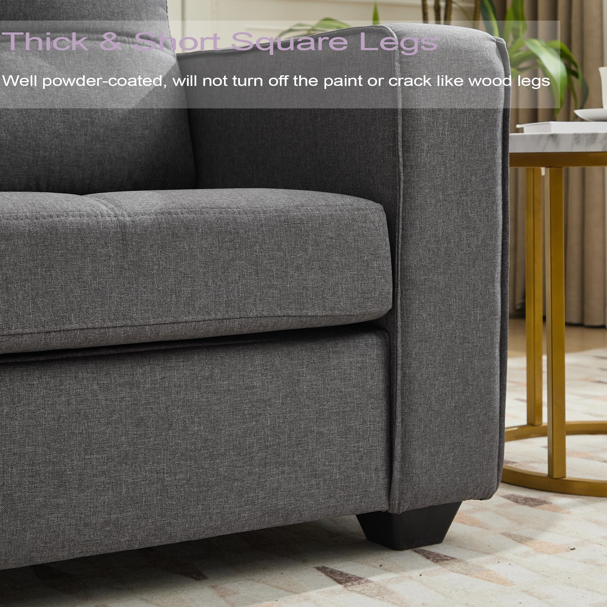 TYBOATLE Modular Sectional Sofa with Ottoman - Convertible Couch Set for Small Spaces, Dark Grey - Comfortable Living Room Furniture for Apartments, Home Theater & Cozy Family Gatherings