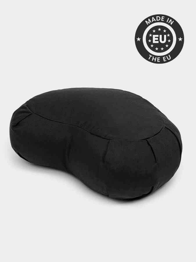 Organic Buckwheat Zafu Meditation Cushion - Crescent Shape Yoga Pillow for Meditation, Yoga & Zen Practice - Perfect for Home Studio, Yoga Class & Mindfulness Retreats