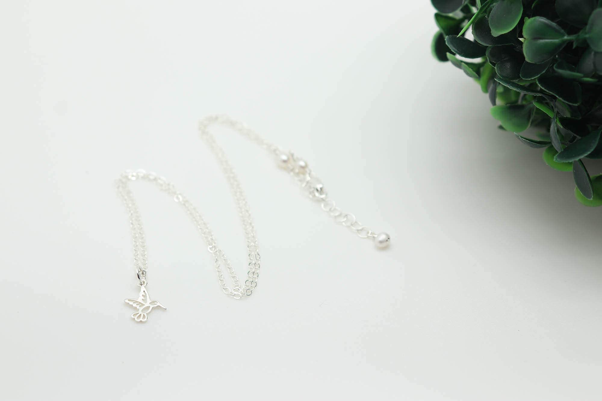 Tiny Hummingbird Sterling Silver Charm Necklace - Delicate Bird Pendant Jewelry for Women - Perfect for Gifts, Anniversaries & Everyday Wear