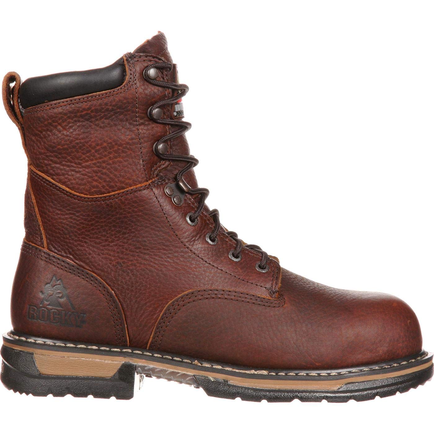 ROCKY IronClad Waterproof Work Boots for Men - Steel Toe Safety Shoes with Slip Resistant Sole - Ideal for Construction, Hiking & Outdoor Work