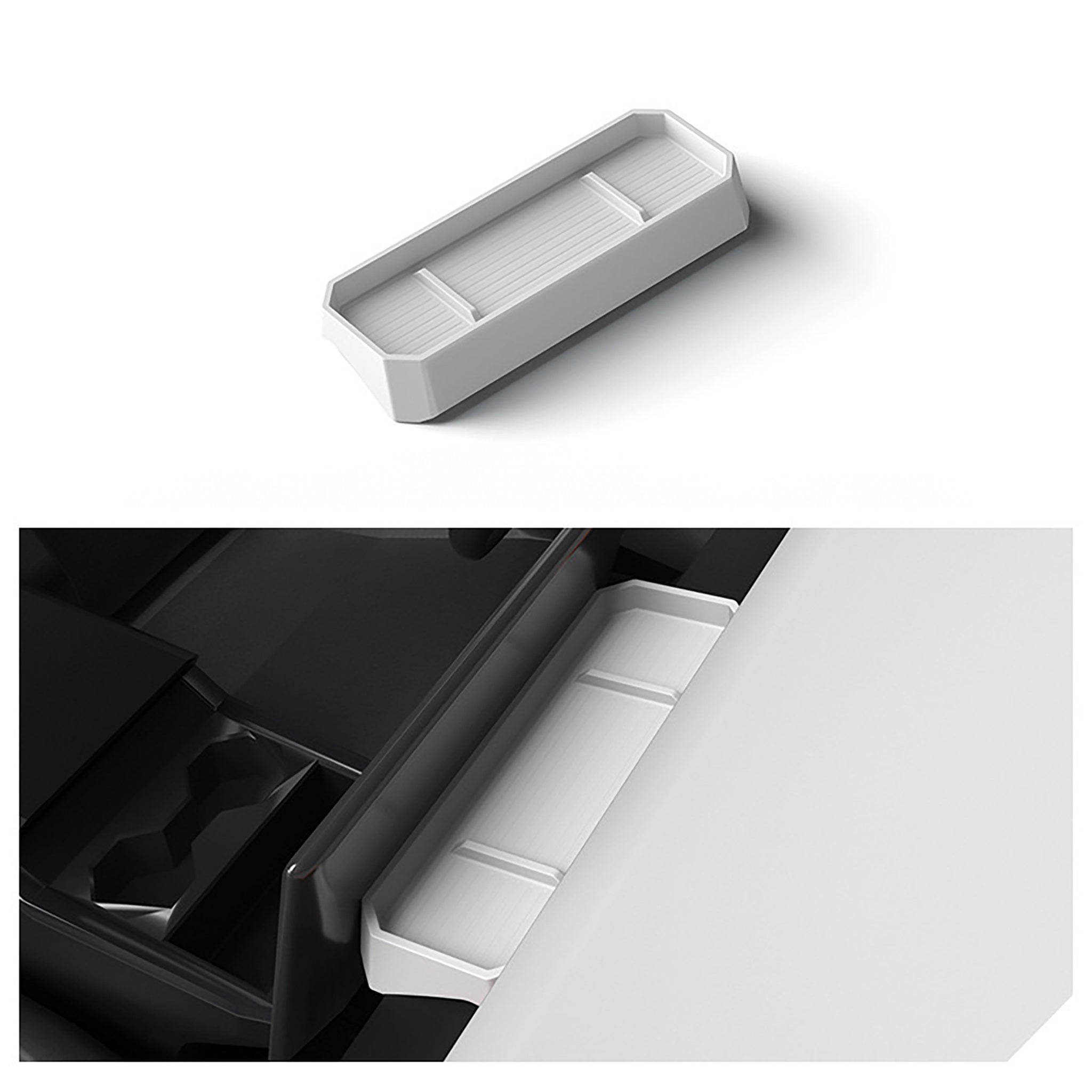 Custom Tesla Cybertruck Center Console Organizer with Hidden Storage Tray - Perfect for Car Accessories Organization & Road Trips
