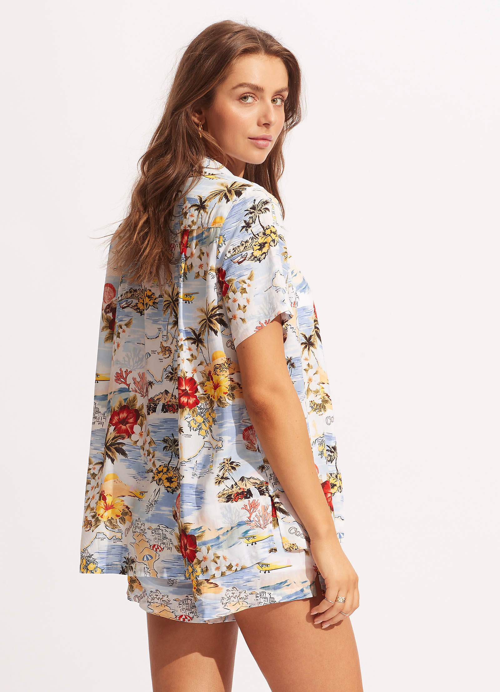 Coast To Coast Resort Shirt - Powder Blue | Comfortable Casual Wear for Beach Vacations & Summer Getaways