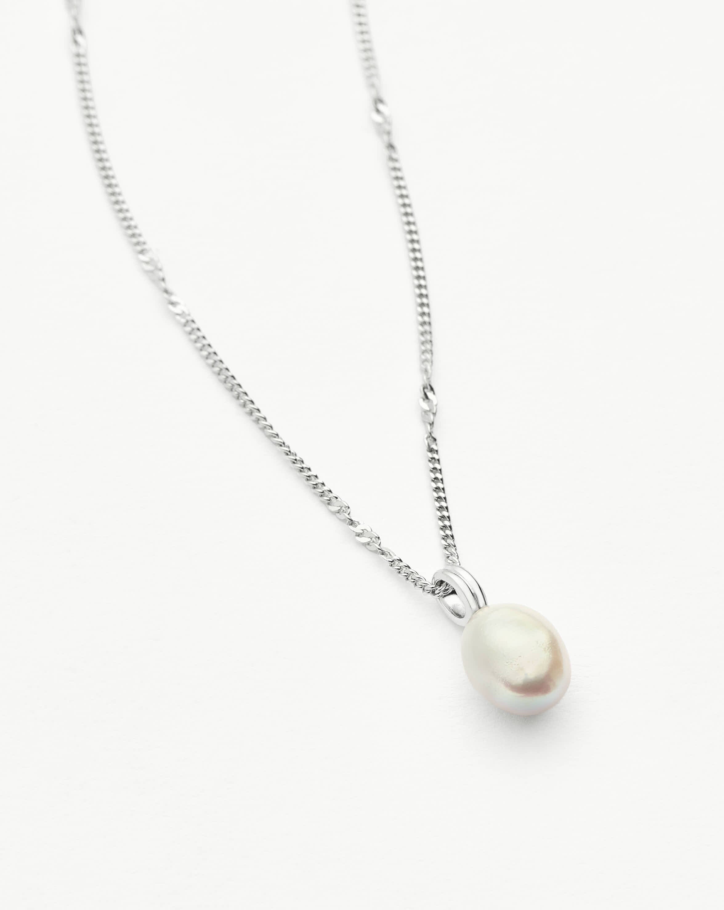 Baroque Pearl Necklace for Women - Sterling Silver Twisted Chain with Freshwater Baroque Pearls | Elegant Jewelry Gift for Wedding, Anniversary & Special Occasions