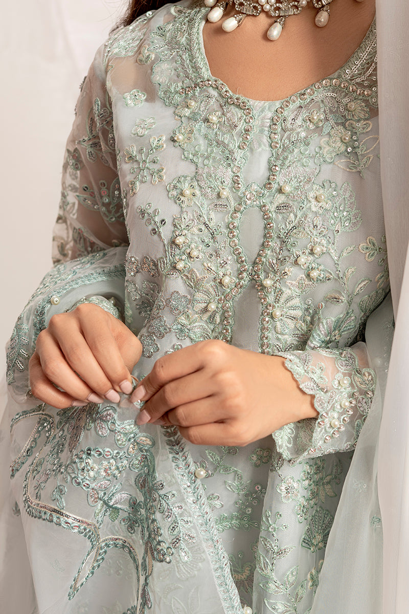 MAH JABEEN 3-Piece Organza Embroidered Pret Dress Set - Elegant Formal Wear for Weddings, Parties & Special Occasions