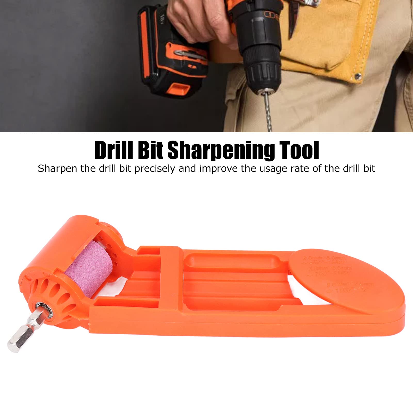 FTVOGUE Portable Corundum Drill Bit Sharpener - ABS Grinding Wheel for Power Tools & Grinders | Perfect for DIY, Woodworking & Metalworking Projects