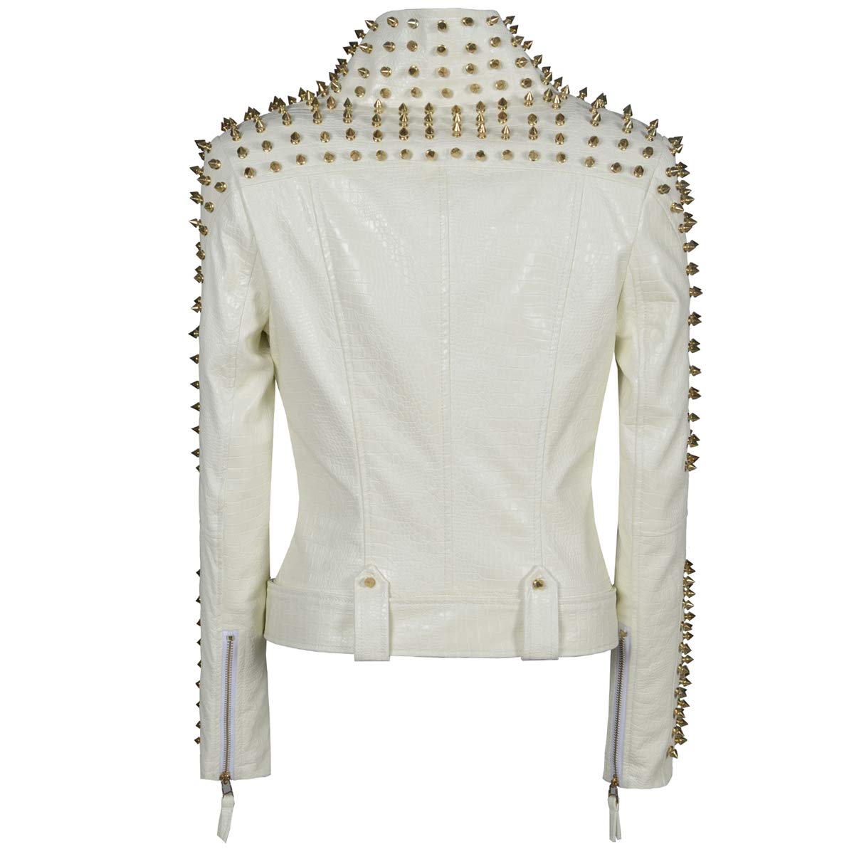 Women's Punk Faux Leather PU Black Jacket with Studs & Rivets - Edgy Streetwear Motorcycle Coat for Bikers, Concerts & Night Out Fashion