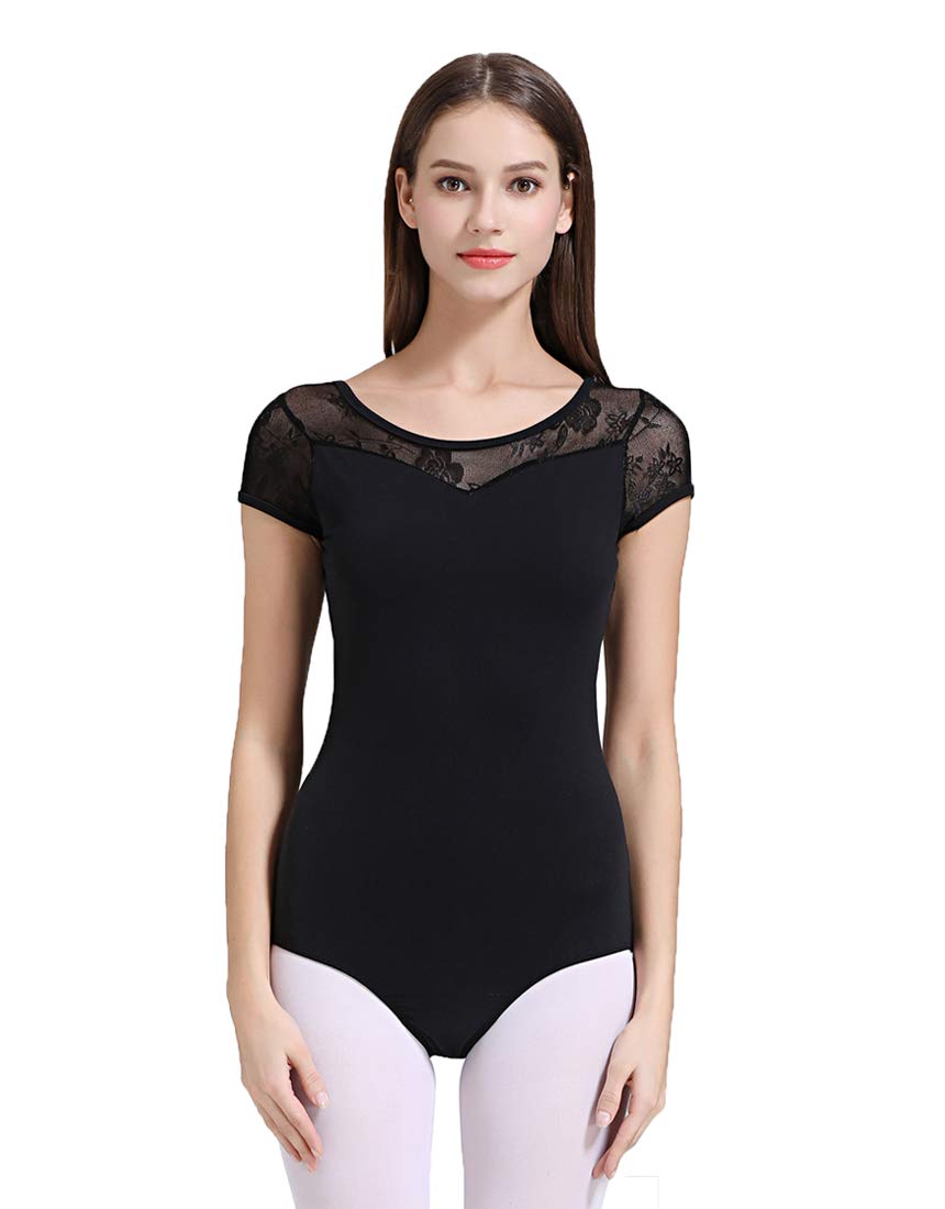 Women's & Girls' Short Sleeve Ballet Leotards - Dance Bodysuit for Ballet, Gymnastics & Performance - Comfortable Stretch Fabric for Dance Classes & Recitals