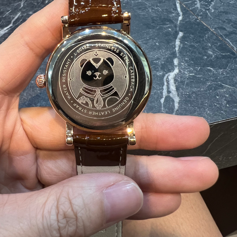 AG Collective Women's Brown Leather Strap Watch L 5048 RGCF RG - Elegant Timepiece for Office, Party & Everyday Wear