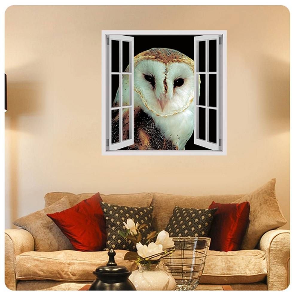 Alonline Art - Night Owl 3D Window Wall Sticker | 35