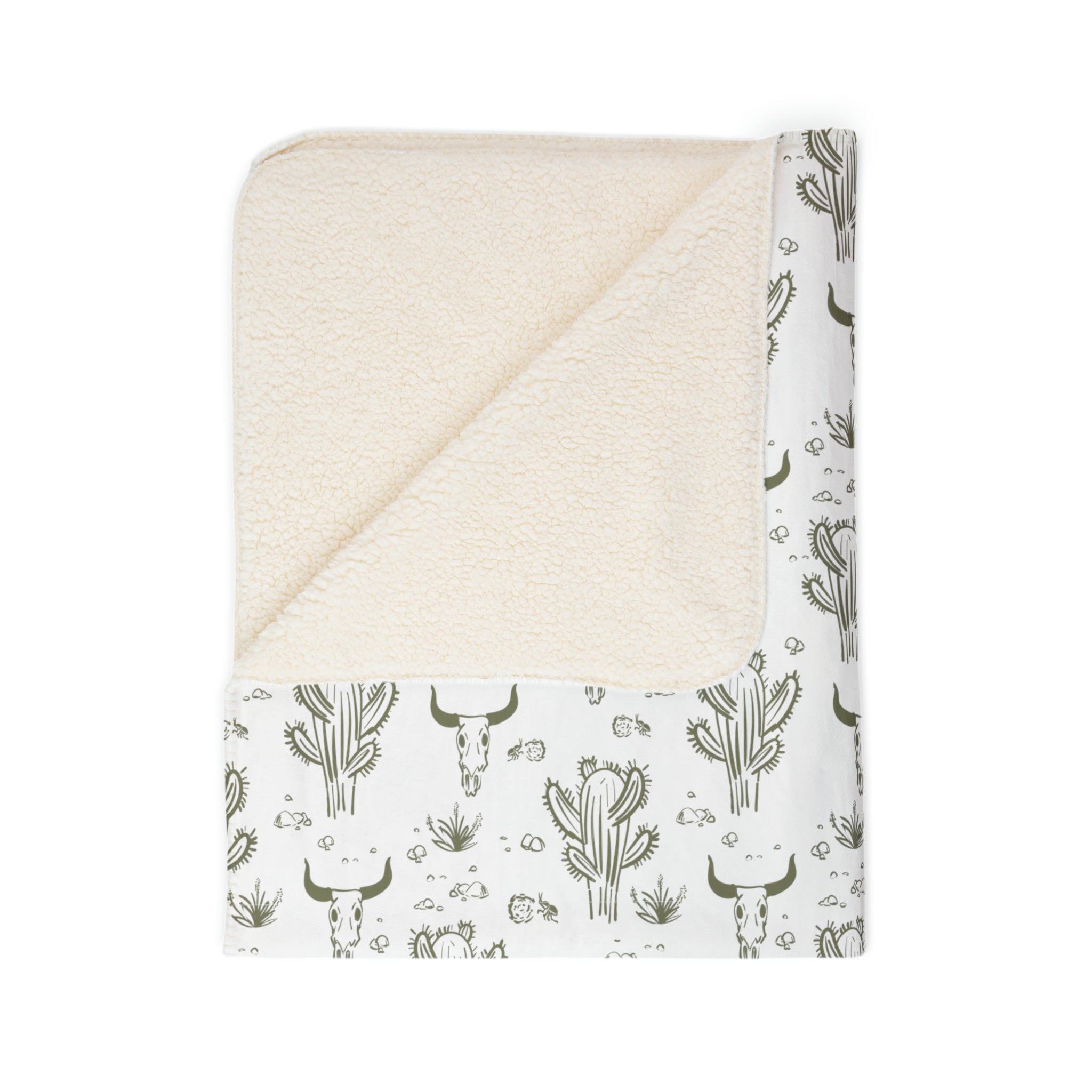 Soft Midwestern Cacti Fleece Sherpa Throw Blanket - Cozy Winter Bedding for Couch, Sofa & Travel - Perfect Gift for Home Decor