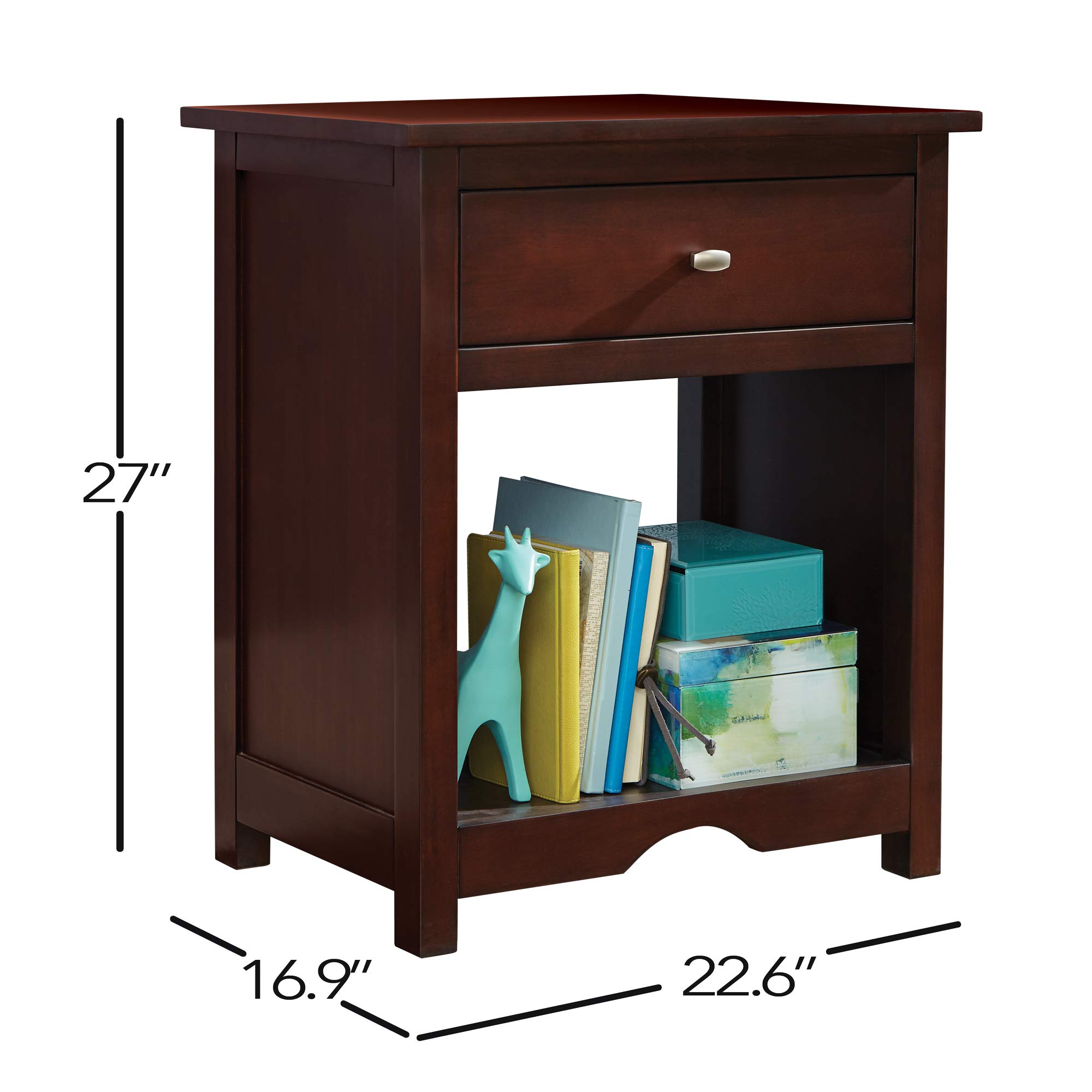 Epoch Design Seneca Nightstand - Modern Wood Bedside Table with Drawer for Bedroom, Living Room, and Office - Stylish Coffee Table Alternative for Small Spaces