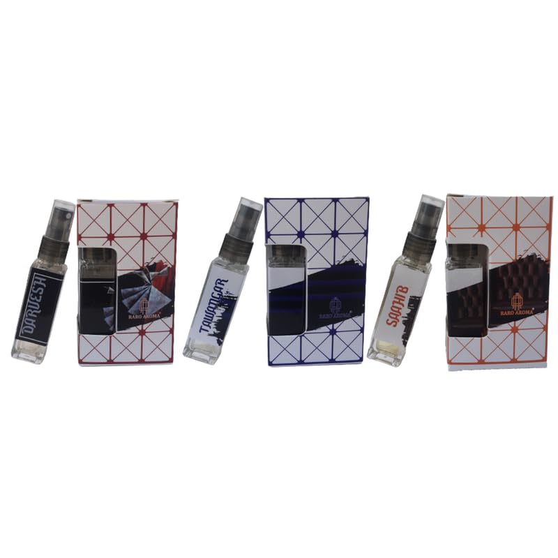 Raro Aroma Premium Luxury Long-Lasting Eau De Parfum - Designer Inspired Unisex Fragrance (8ml x 3 Bottles Pocket Combo) | Perfect for Travel, Gifts & Everyday Elegance