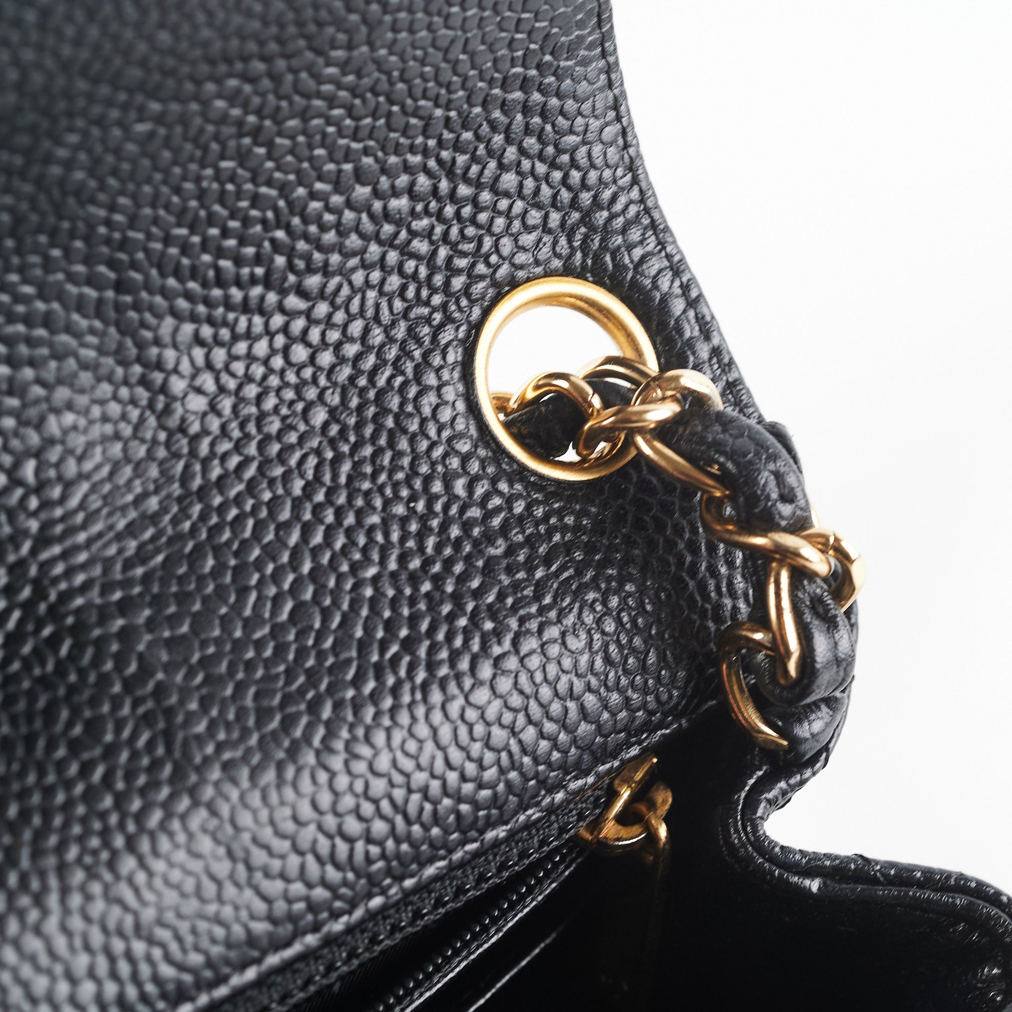 Chanel Caviar Mini Square 24k Gold Black Leather Crossbody Bag - Perfect for Evening Parties & Luxury Fashion Accessories