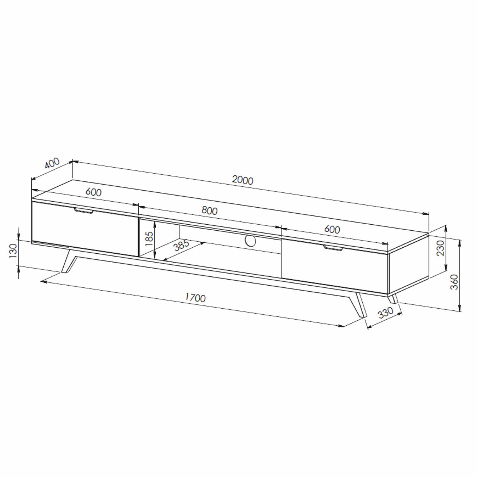 NOVA LL Entertainment Unit - Solid Oak TV Stand with Storage Shelves by Tauris | Perfect for Living Room Home Theater Setup