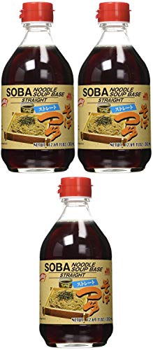 Shirakiku Soba Noodle Soup Base (Tsuyu) - 12.17 Fl Oz, Pack of 3 - Japanese Buckwheat Noodle Dipping Sauce for Hot & Cold Soba, Udon, and Ramen Dishes