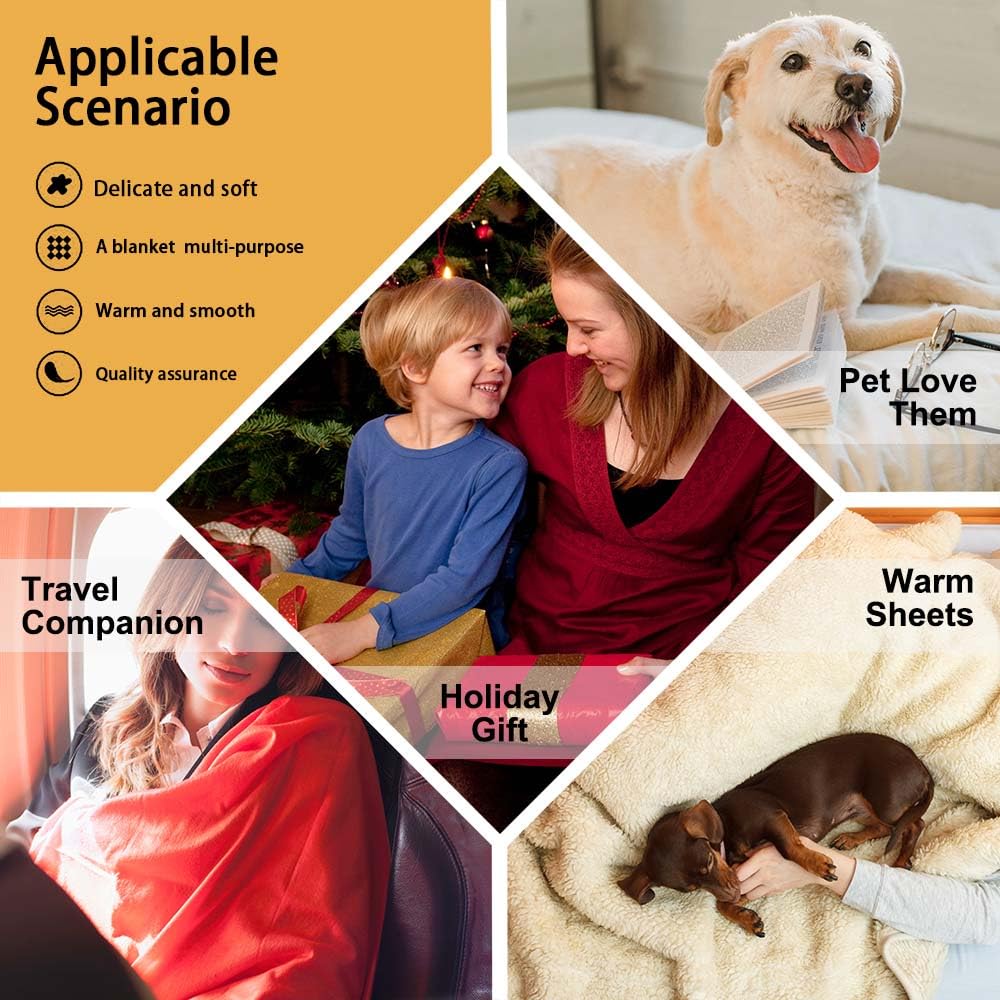Soft & Cozy Dog Throw Blanket for Bedroom, Couch & Travel - 50x40 Inch All Season Blanket for Adults & Kids - Perfect for Lounging, Napping & Air Conditioning Comfort