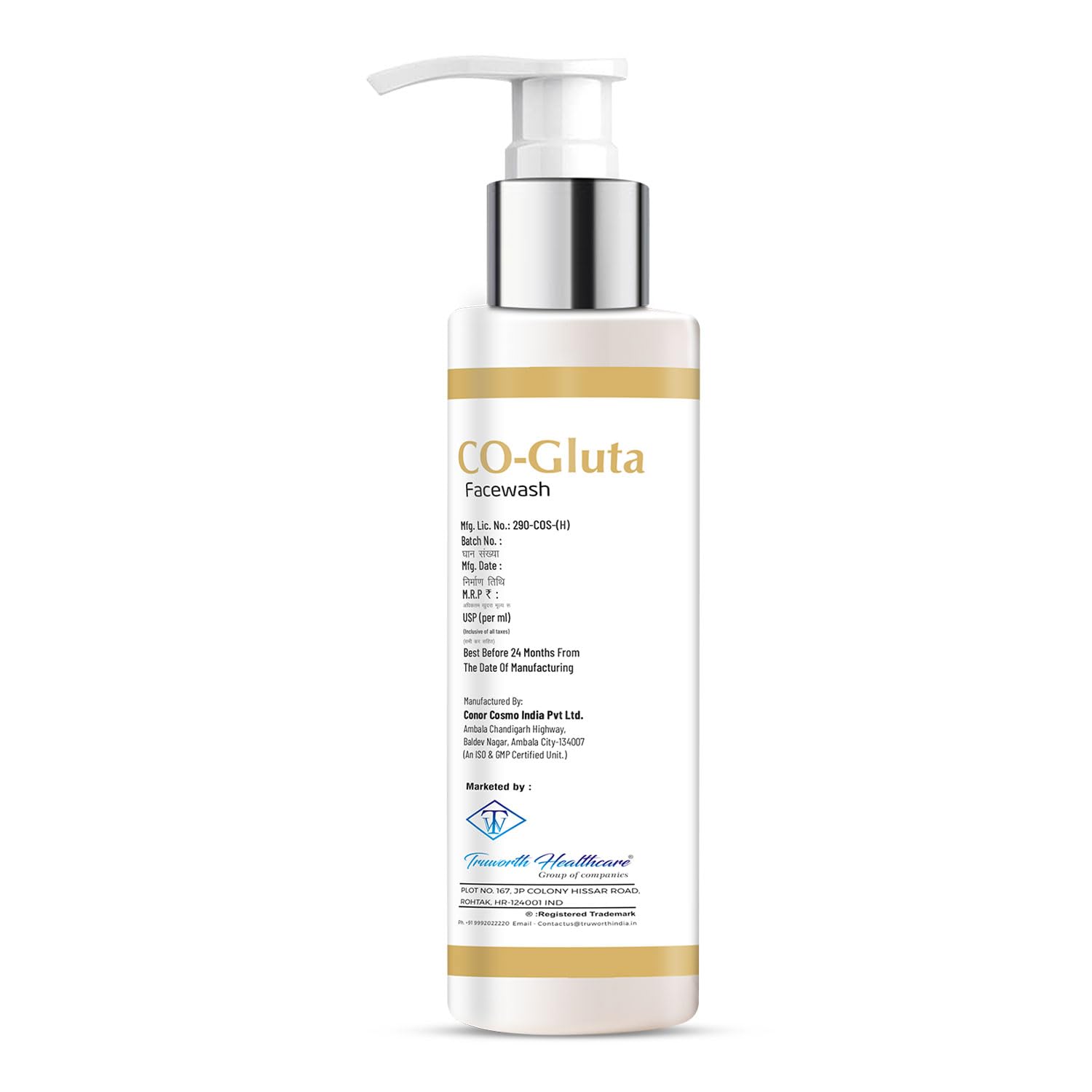 CO LUXURY Exfoliating Glutathione Face Wash with Vitamin C & E, Kojic Acid - Anti-Pigmentation, Skin Brightening, Oil Control & Hydrating Cleanser for Tan Removal (100ml) | Perfect for Daily Skincare Routine & Sun-Damaged Skin Repair