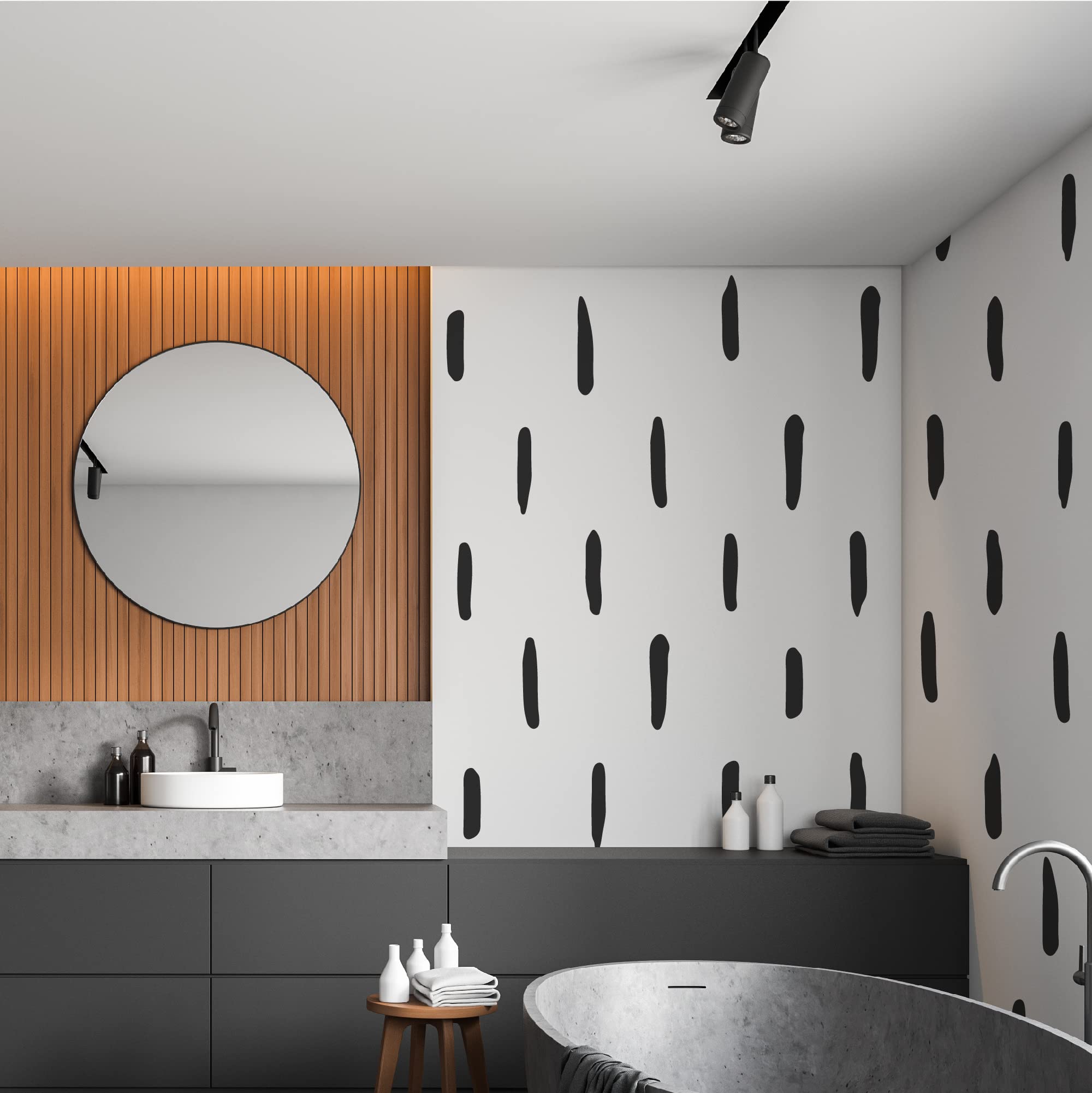 Black Thick Irregular Line Vinyl Abstract Wall Decals - Peel and Stick Modern Boho Stickers (Set of 120) for Nursery, Bedroom, Living Room & Farmhouse Decor | Perfect for Kids Rooms, Home Offices & Accent Walls