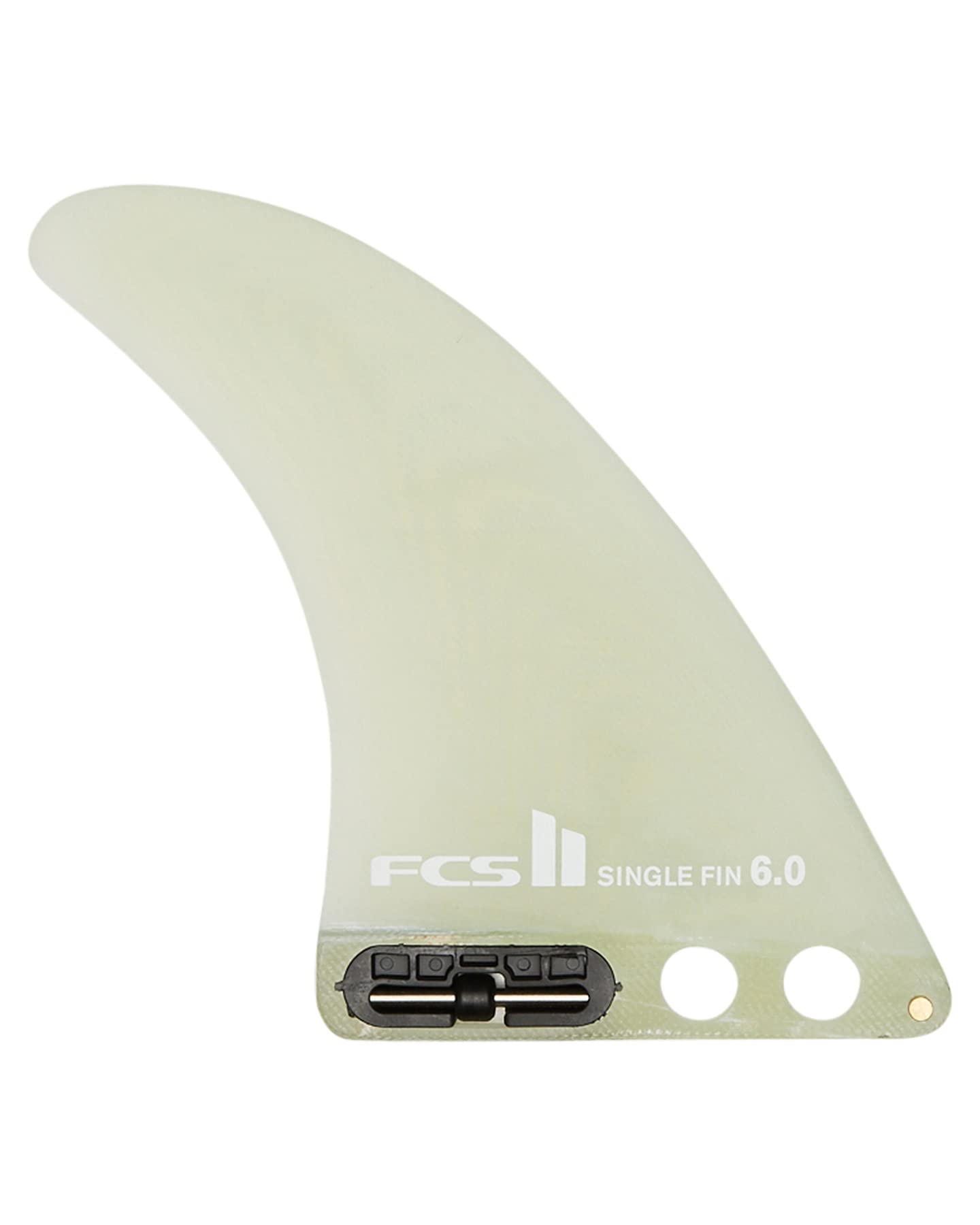 FCS II Single Performance Glass Longboard Fin - Clear Surfboard Fin for Smooth Riding & Control - Perfect for Cruising, Carving & Small Waves
