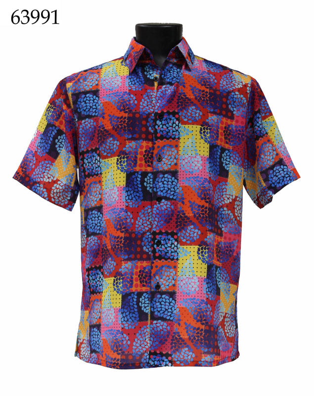 Bassiri Men's Short Sleeve Casual Shirt 63991 - Comfortable Summer Button Down Top for Work, Travel & Outdoor Activities
