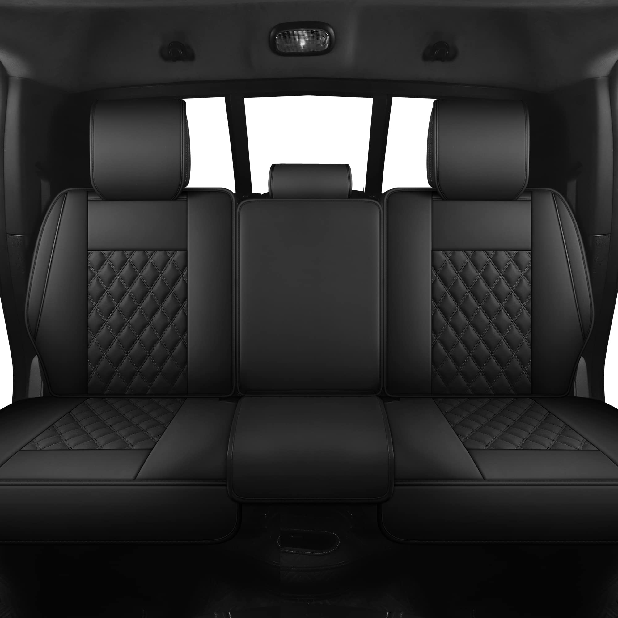 JOJOBAY Waterproof Synthetic Leather Car Seat Covers for Dodge Ram 1500/2500/3500 HD (2009-2023 Models) - Perfect Fit for Crew/Regular/Quad/Mega Cab - Black Rear Seat Protector for Comfort & Durability | Ideal for Truck Owners, Off-Road Adventures & Daily Commutes