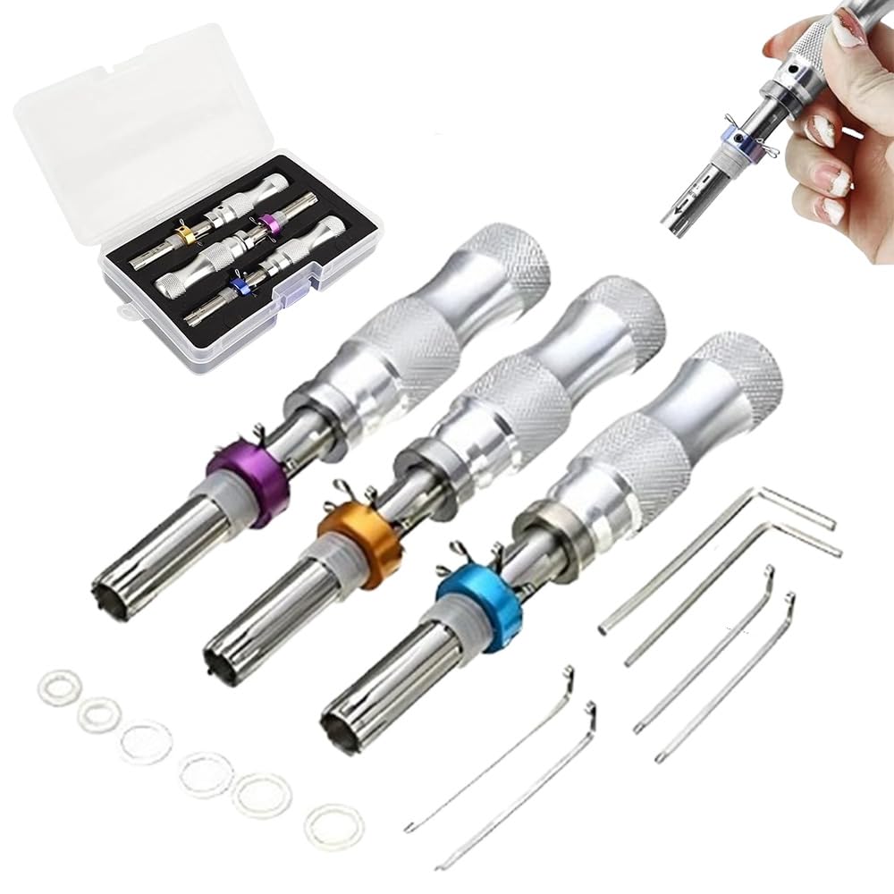 Stainless Steel Pick Washers Tool Set - Tubular Wrenches & Auto Hooks for Seal/O-Ring Removal - Adjustable Hand Tool Kit for Home Repairs, Automotive Maintenance & Plumbing Fixes