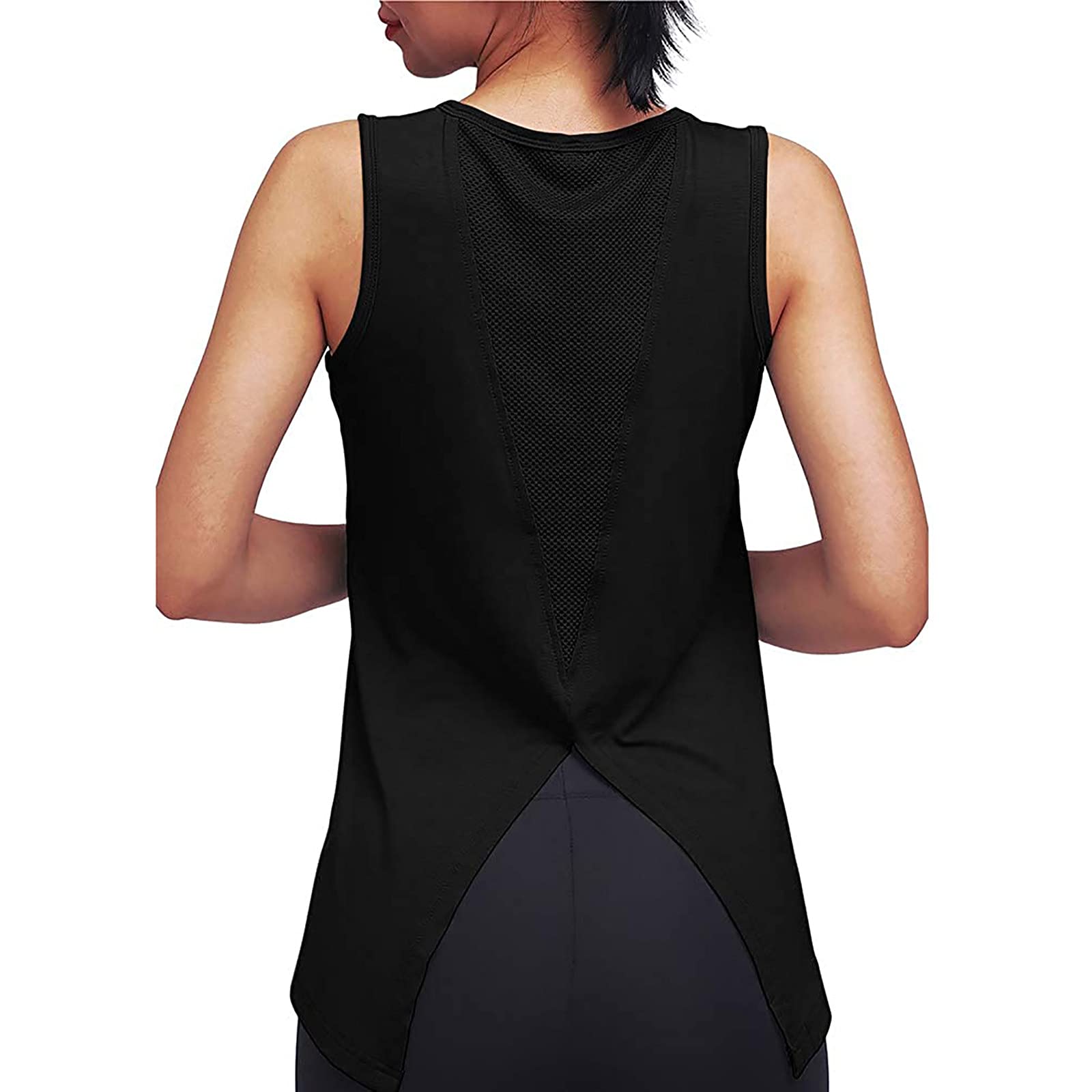 DESKABLY Women's Solid Color Tank Tops - Sleeveless Yoga Shirts, Workout Tees for Running, Gym & Summer Casual Wear | Breathable O-Neck Fitness Tops for Women