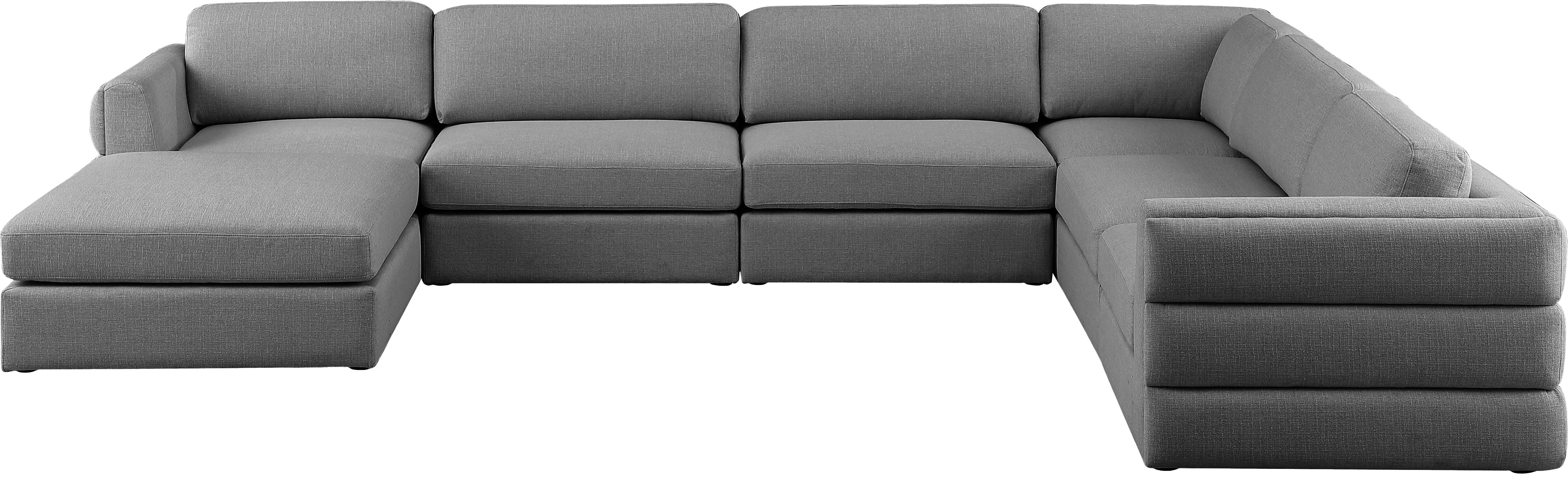 Beckham Durable Linen Textured Fabric Modular Sectional Sofa - Modern Living Room Furniture for Home, Office & Lounge Comfort