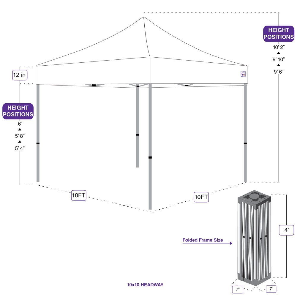 10' x 10' Pop Up Canopy Tent with Steel Frame - Instant Shelter for Outdoor Events, UV Protection, Includes Carry Bag - Perfect for Camping, Beach, Picnics & Backyard Parties (Red)