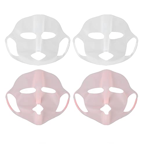 4-Pack Reusable Silicone Face Mask Cover - Soft Moisturizing Sheet Mask Holder for Skincare & Spa - Perfect for At-Home Facial Treatments & Self-Care Routines