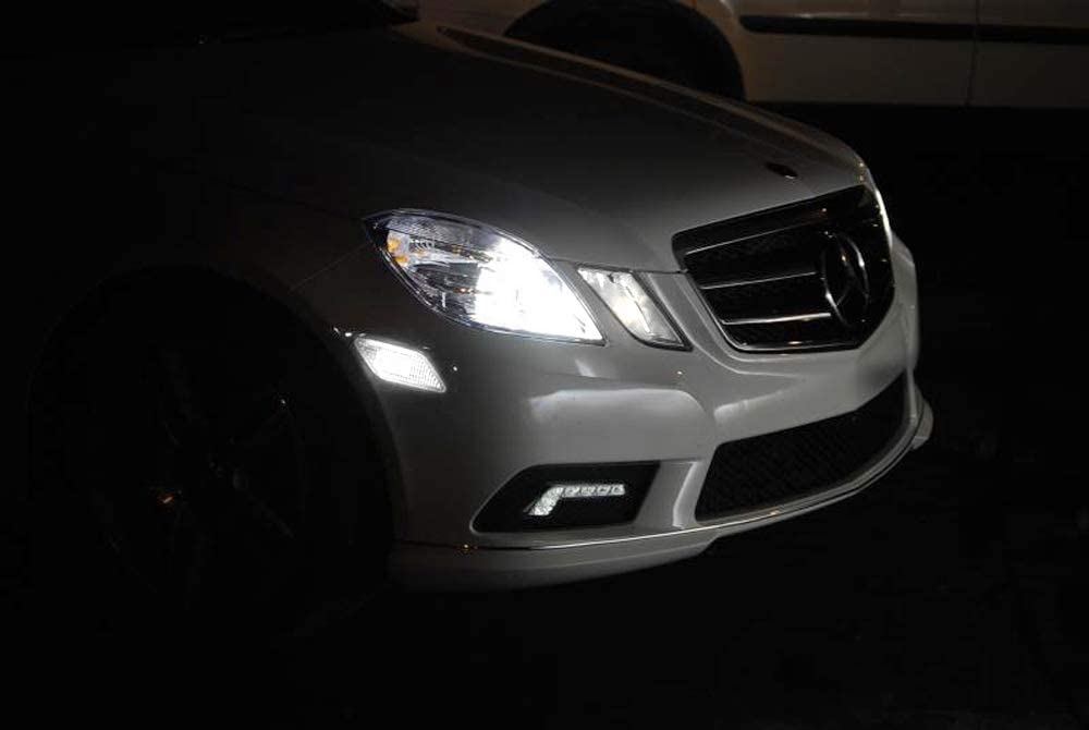 2010-2013 Mercedes W212 E-Class Clear Lens White LED Side Marker Lights - 4 Door Sedan Replacement for Enhanced Visibility & Style - Perfect for Night Driving & Custom Car Upgrades
