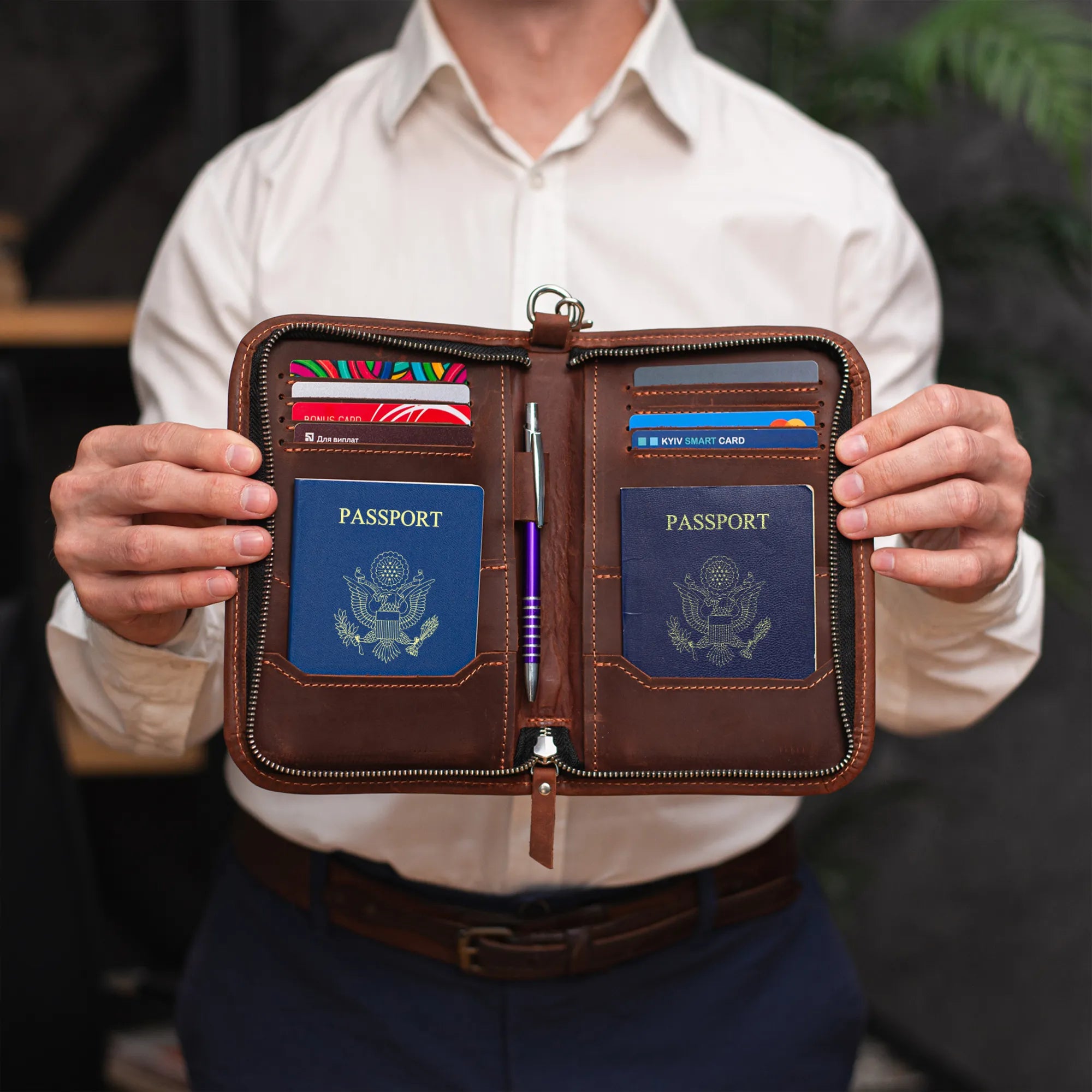 Premium RFID Blocking Passport Holder with Secure Zipper - Perfect for International Travel & Airports | Waterproof Travel Wallet for Documents & Credit Cards