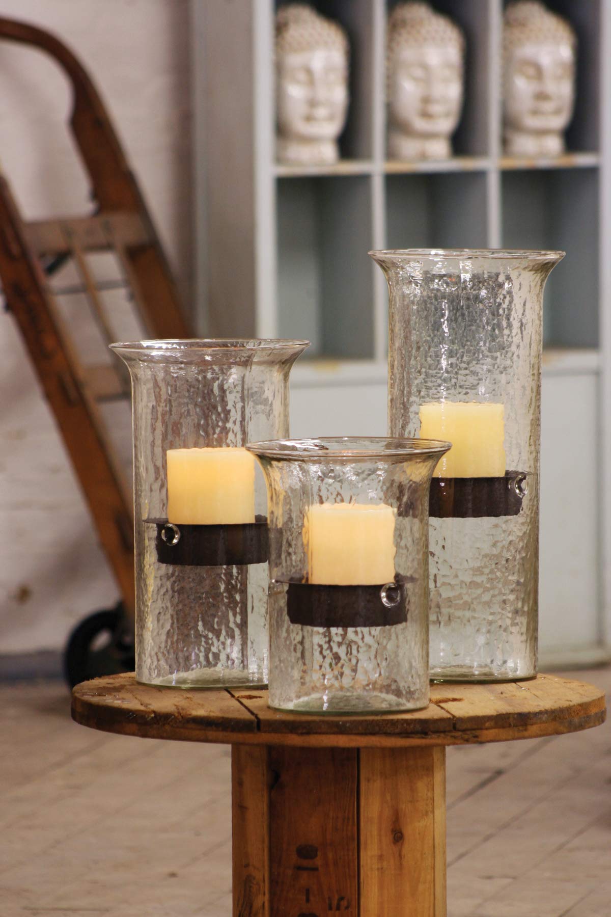 KALALOU CV410 Large Glass Candle Holder Cylinder - Brown for Home Decor, Wedding Centerpieces & Romantic Ambiance Lighting
