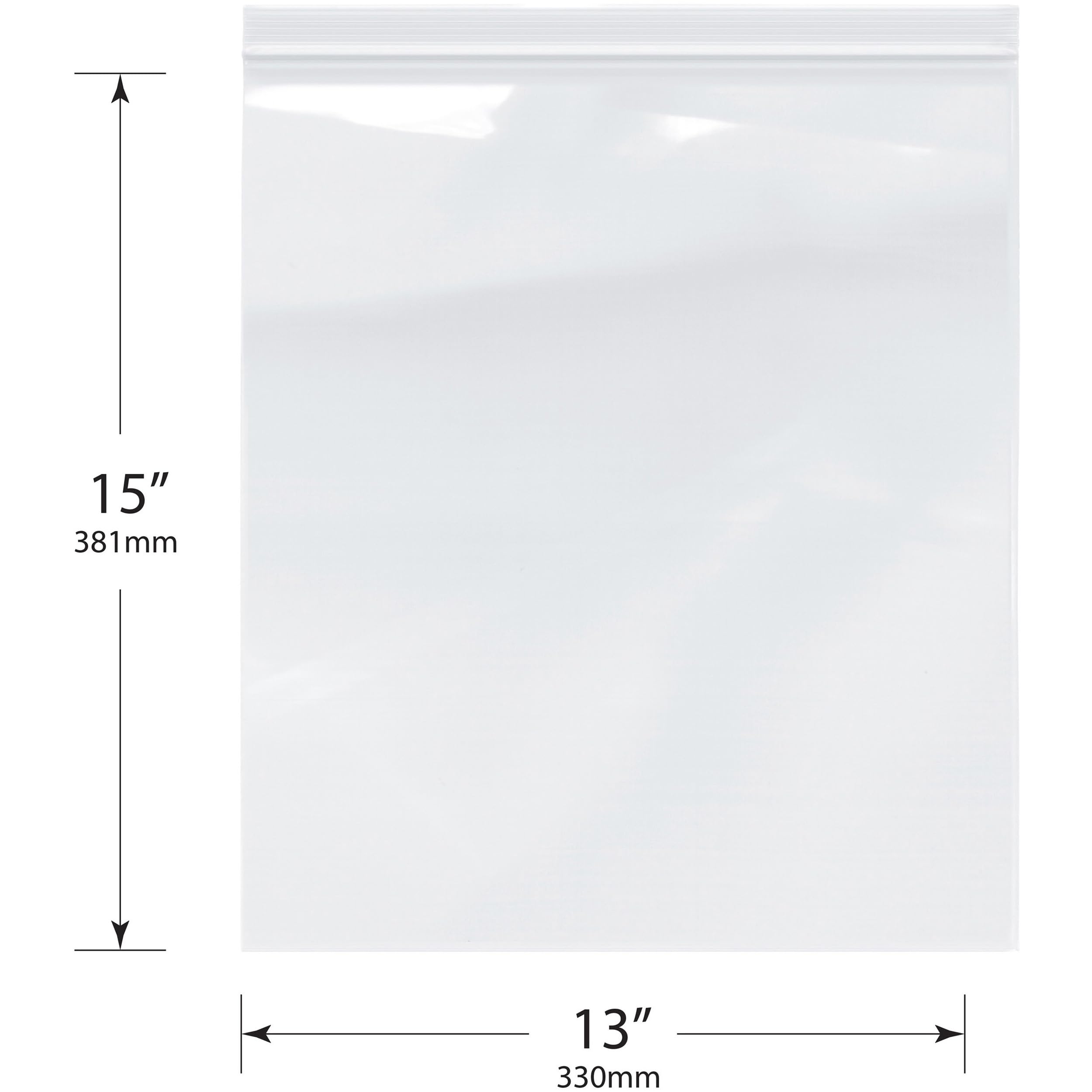 Plymor 13x15 Inch 2 Mil Reclosable Zipper Plastic Bags - Pack of 500 | Food Storage, Craft Supplies & Small Parts Organization | Airtight Seal for Snacks, Beads, Hardware & More
