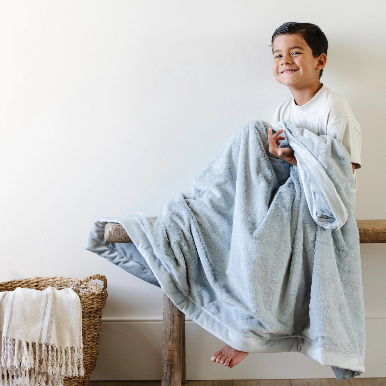 Soft & Cozy Chambray Toddler Blanket for Boys & Girls - Breathable & Lightweight Baby Blanket for Nursery, Stroller, Car Seat & Swaddling