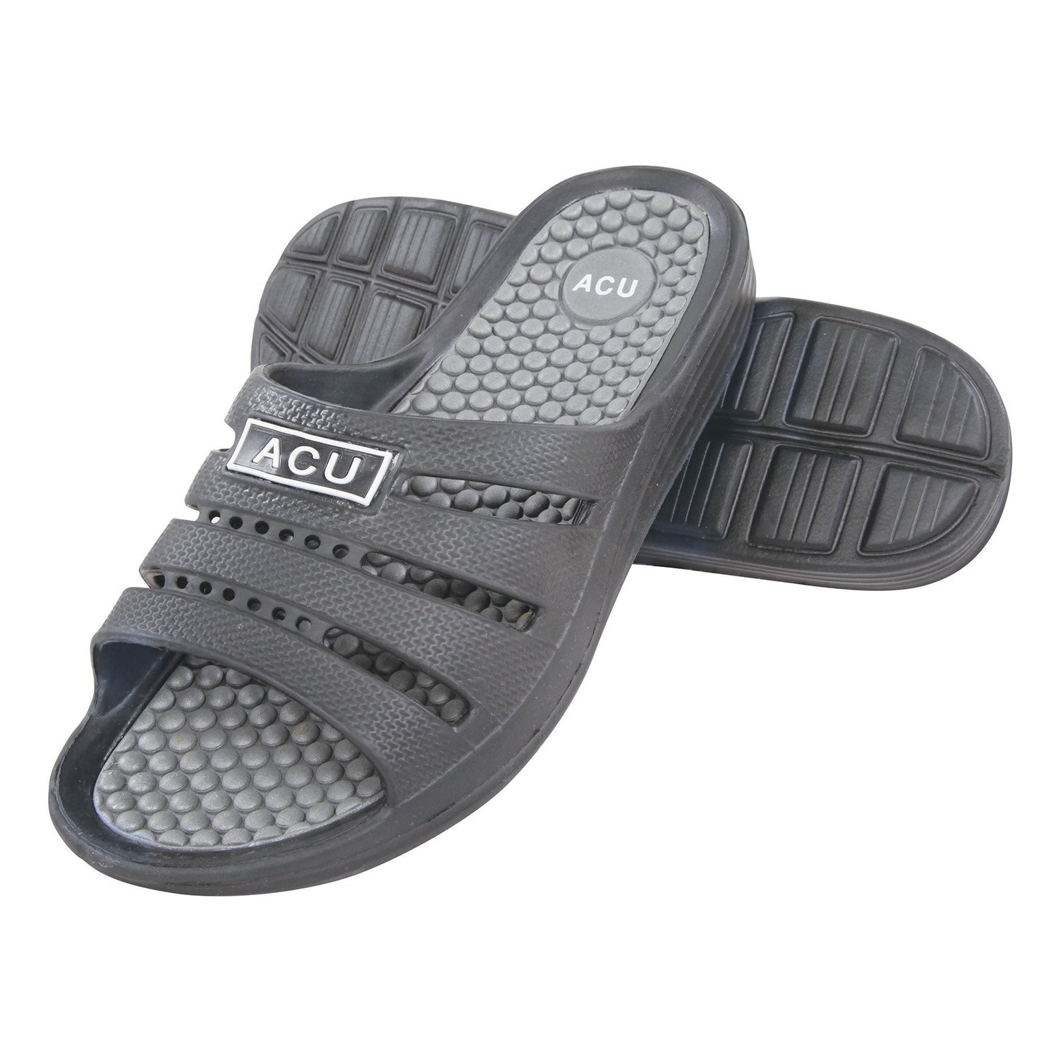 Men's Massaging Comfort Slides - Soft Cushioned Arch Support Slippers for Relaxation at Home, Spa, or After Work - Size 13
