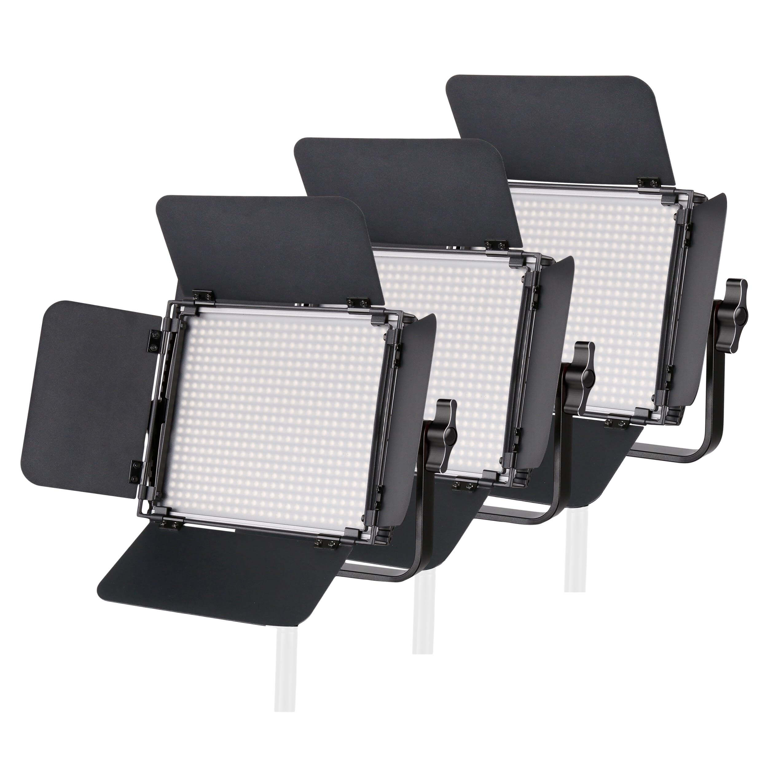 LECO 500B II Bi-Color LED Video Light Panel - 3 Head Studio Lighting Kit for YouTube, Photography & Videography | Perfect for Live Streaming, Interviews & Content Creation
