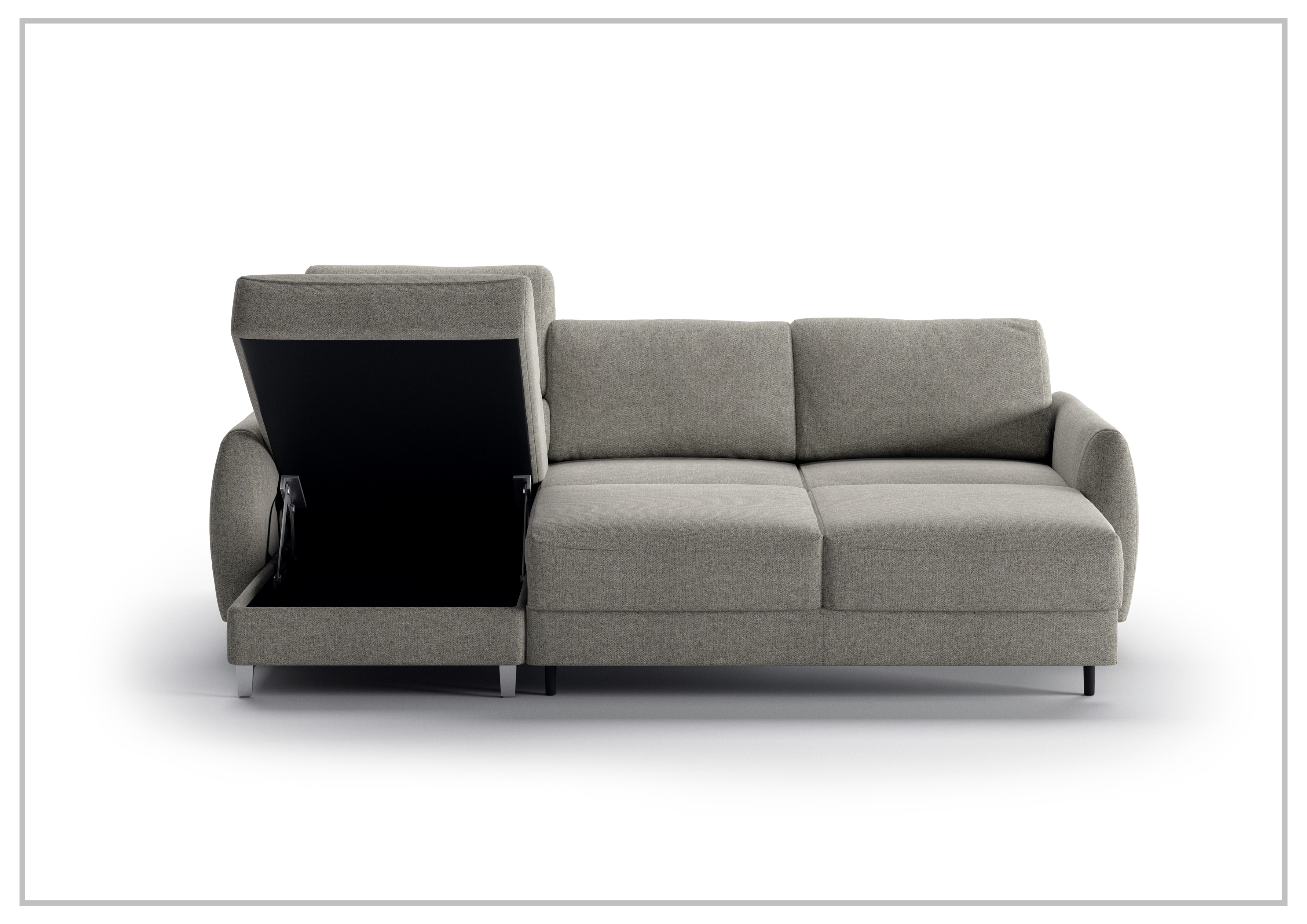 Luonto Delta 3-Seater Fabric Full XL Sectional Sofa Sleeper with Reversible Chaise - Modern Living Room Furniture for Small Spaces, Comfortable Sleeper Sofa for Guests, Perfect for Apartments and Cozy Homes