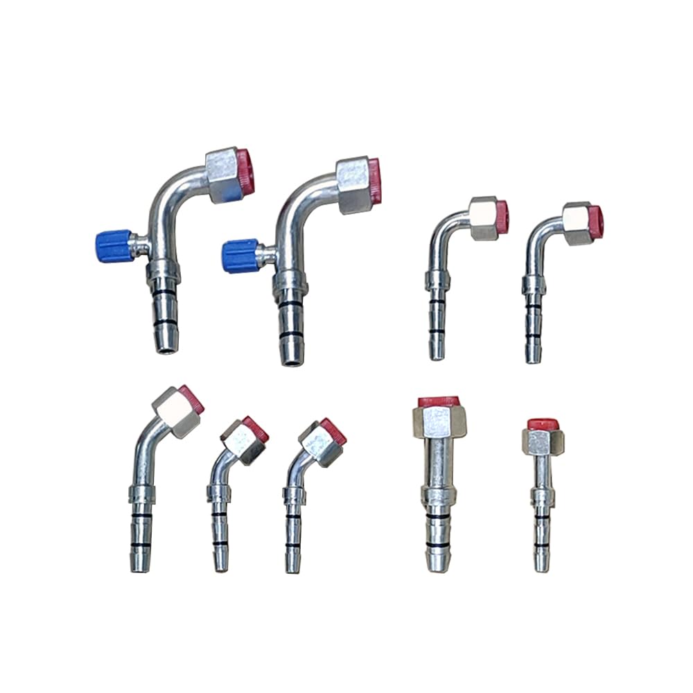 Complete A/C Hose & Fitting Kit for Custom Air Conditioning Lines - Includes #10 Fittings with Service Port, E-Z Clip Hose Ends, Cages, Clips, O-Ring Kit & Oil Tube | Perfect for Automotive AC Repair, RV & Home AC Maintenance