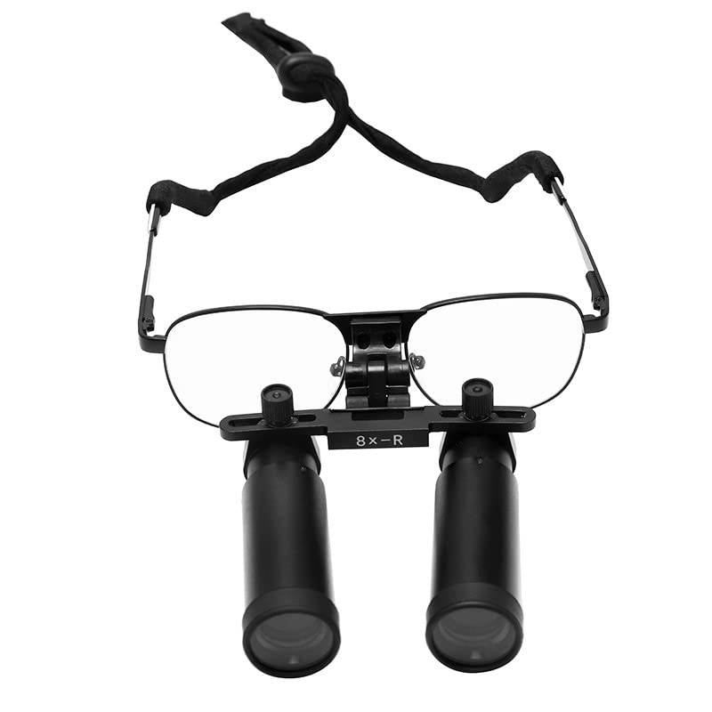 8X Magnifying Glasses for ENT & Ophthalmology - High Power Binocular Loupes with Adjustable Headband - Perfect for Dental, Surgical, Jewelry & Watch Repair