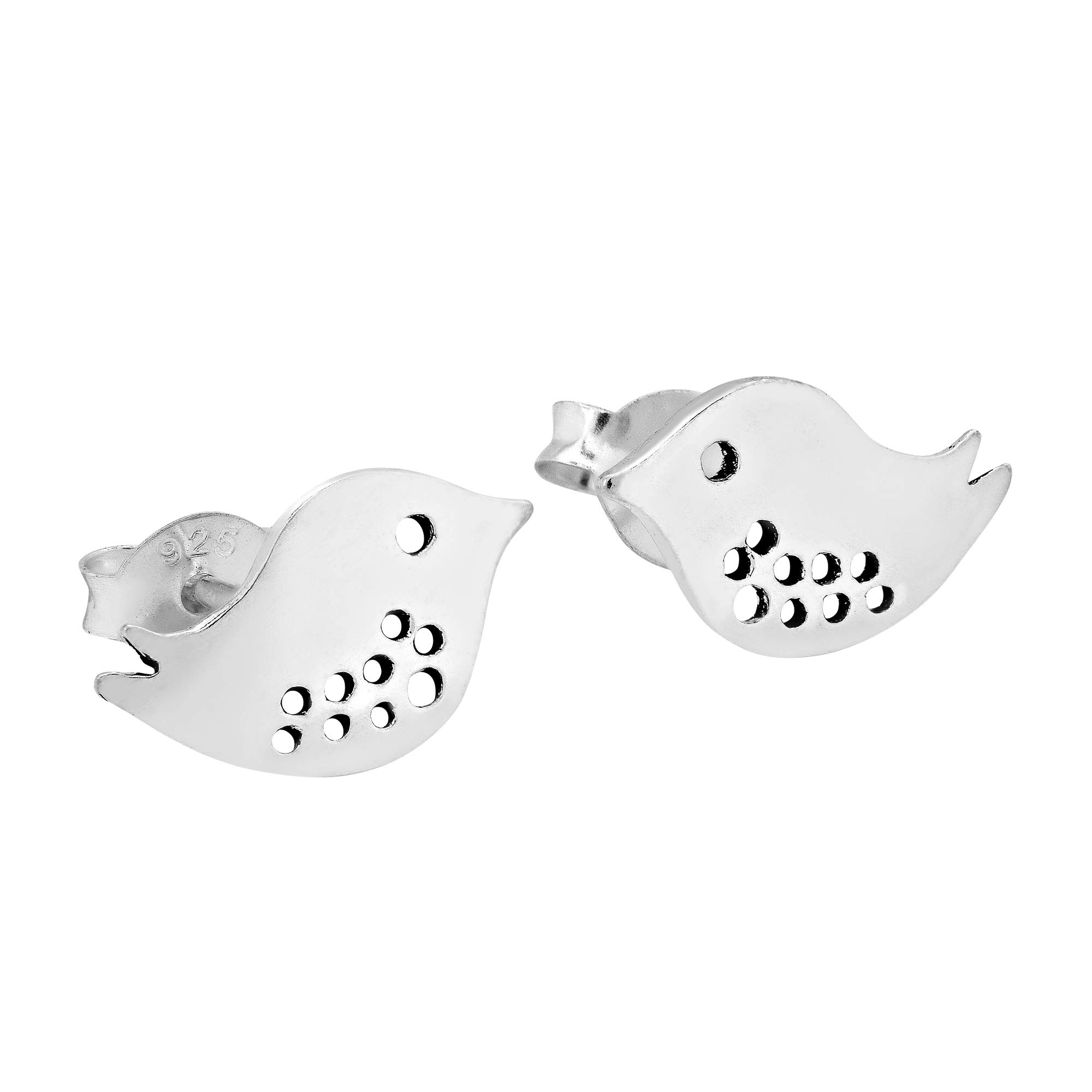 AeraVida Romantic Lovebirds Sterling Silver Stud Earrings for Women | Cute Animal Jewelry | Trendy Gift for Daughter, Girlfriend, Wife | Perfect for Valentine's Day, Anniversary & Everyday Wear
