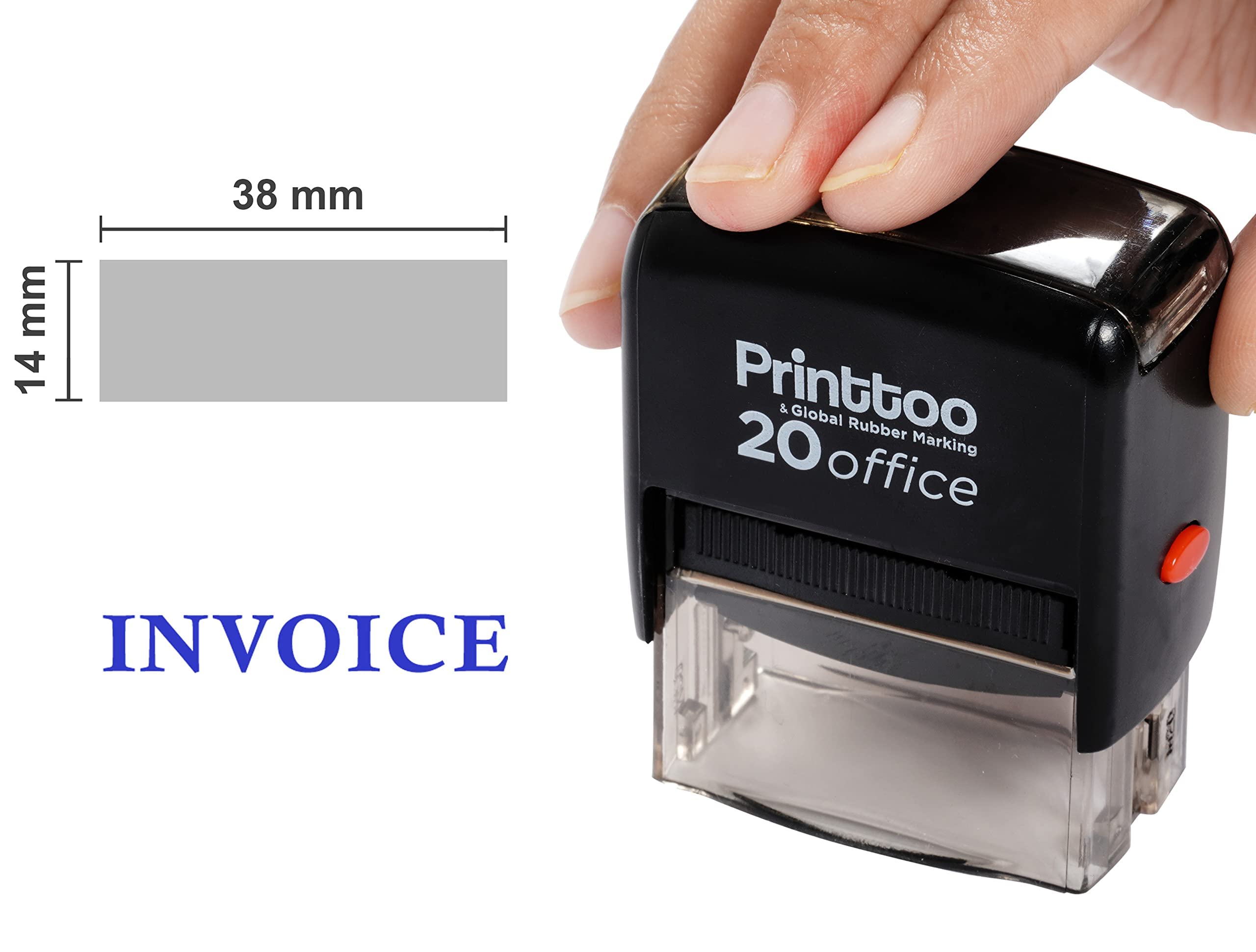 Custom Self-Inking Rubber Stamp for Office & Invoices - Blue | Personalized Business Stamps for Documents, Paperwork & Stationary | Perfect for Billing, Receipts & Filing