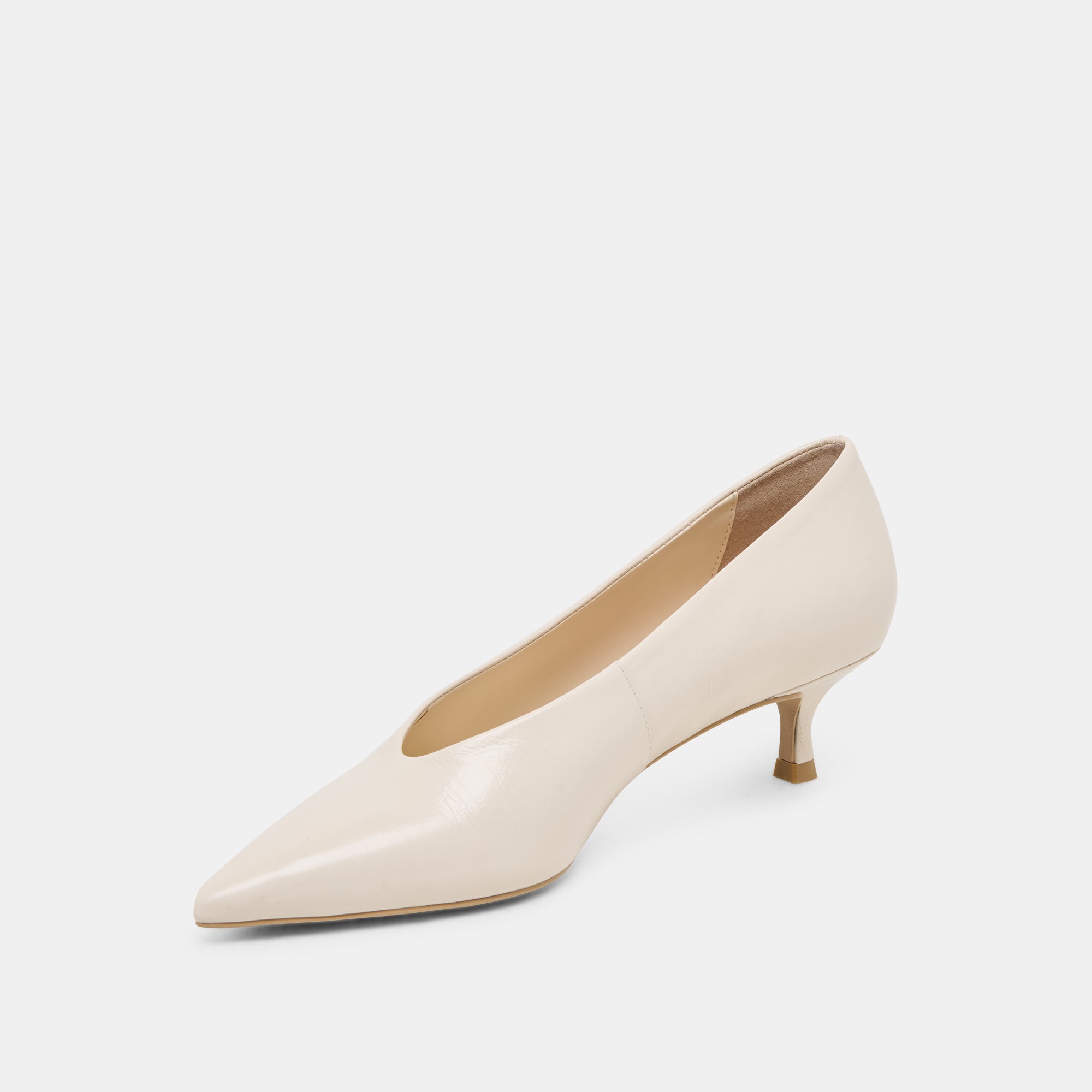 ALWYN Women's High Heels - Bone Crinkle Patent Leather Pumps for Work, Party & Evening Wear | Comfortable & Stylish Dress Shoes for Women