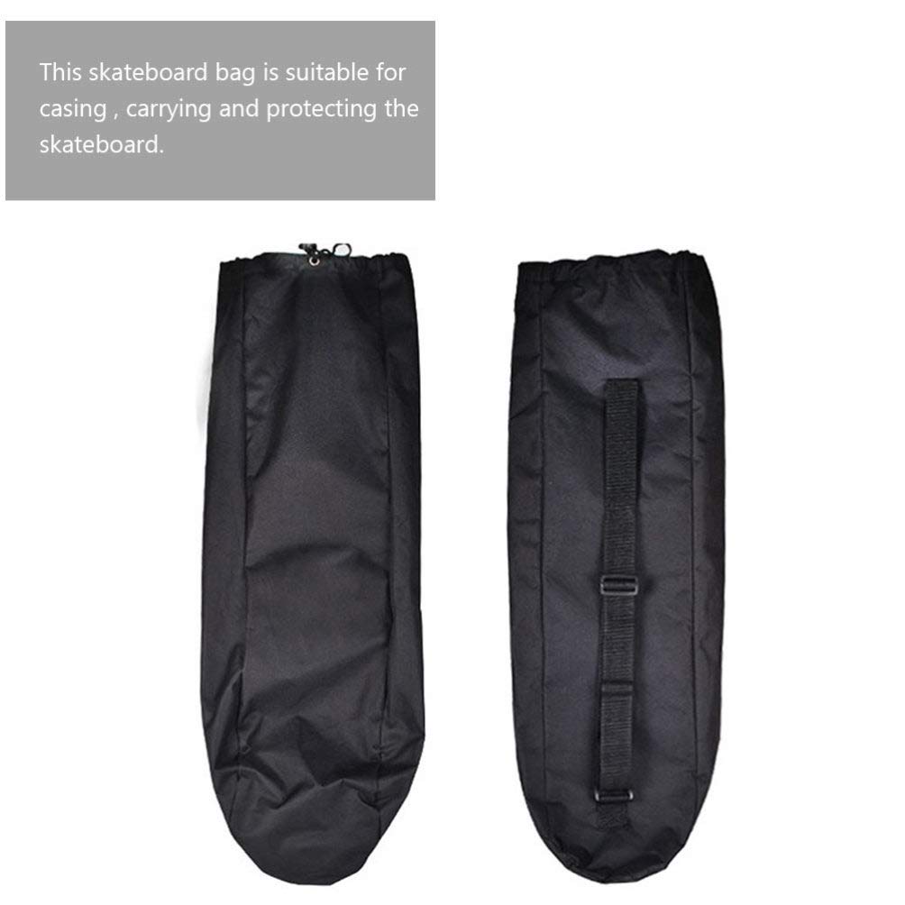 BESPORTBLE Adjustable Skateboard Backpack - Durable Carry Bag for Longboard, Dance Board & Kids Skateboard - Hands-Free Shoulder Strap (Black) - Perfect for Commuting, School & Skate Park Adventures