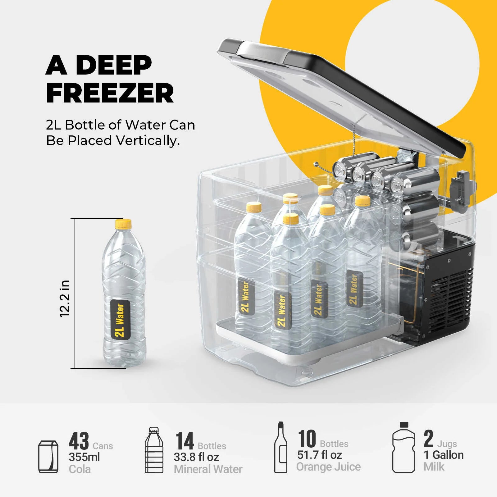 BougeRV 12V 42 Quart (40L) Portable Car Refrigerator Freezer for Camping, Road Trips & Outdoor Adventures - Compact Fridge for Food, Drinks & Medical Supplies