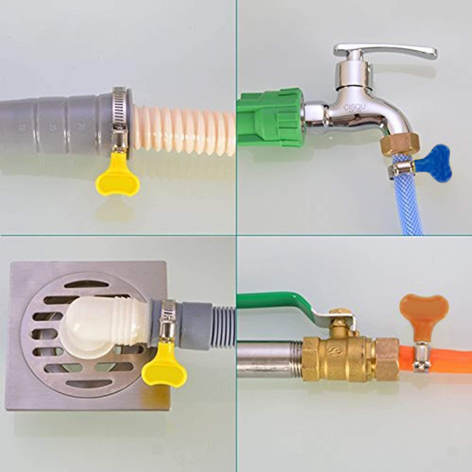Butterfly Hose Clamp 1 Inch (15-Piece Set) - Ideal for Plumbing, Automotive, and DIY Projects