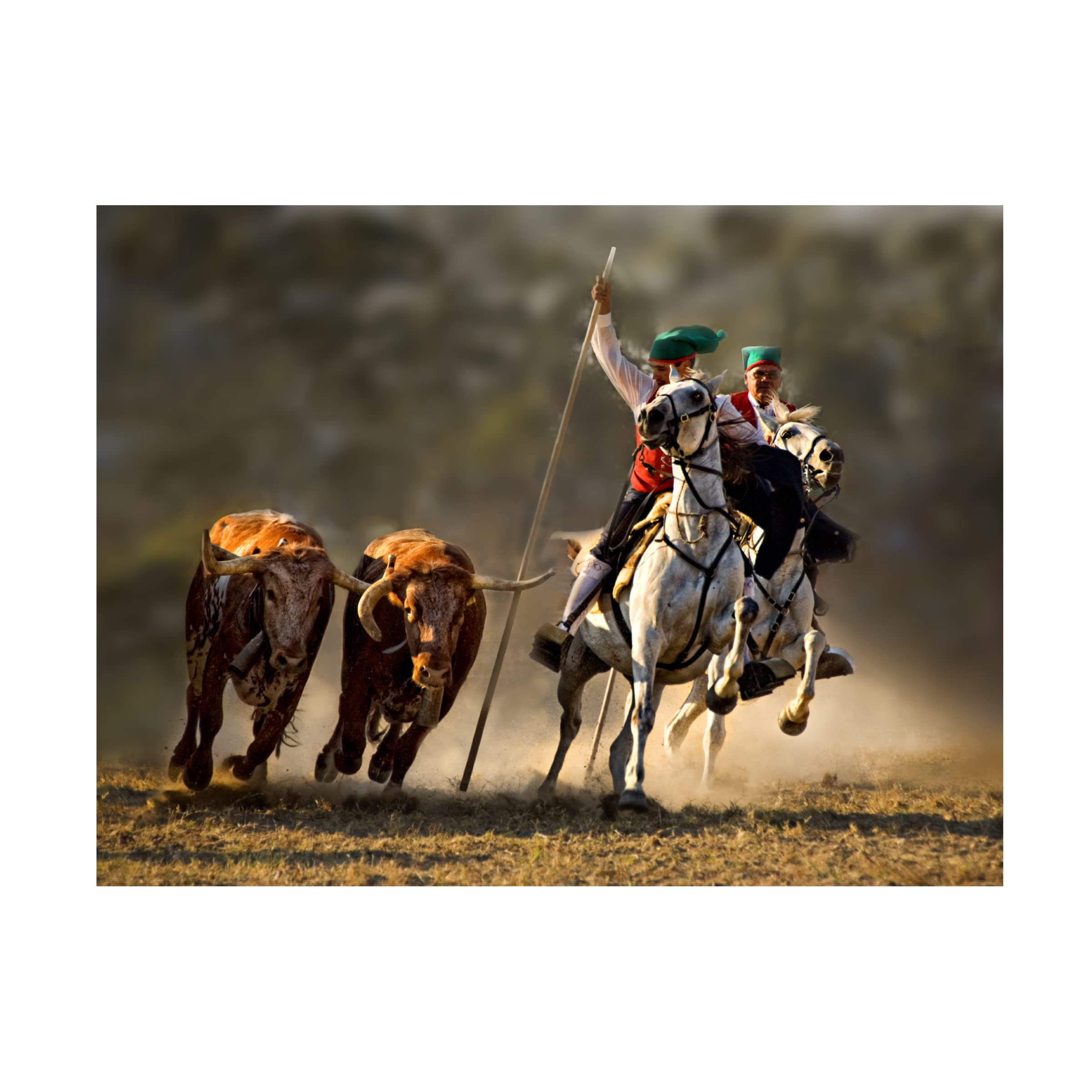 Trademark Fine Art 'Campinos Of Portugal' Canvas Art Print by Jovelino - Vintage Portuguese Cowboy Wall Decor for Living Room, Bedroom & Office