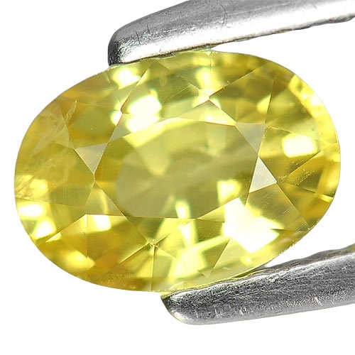 1.17ct Natural Vivid Medium Light Yellow Sapphire - 7x5mm Oval Loose Gemstone - VS Clarity September Birthstone - Perfect for Jewelry Making, Engagement Rings & Birthstone Collections
